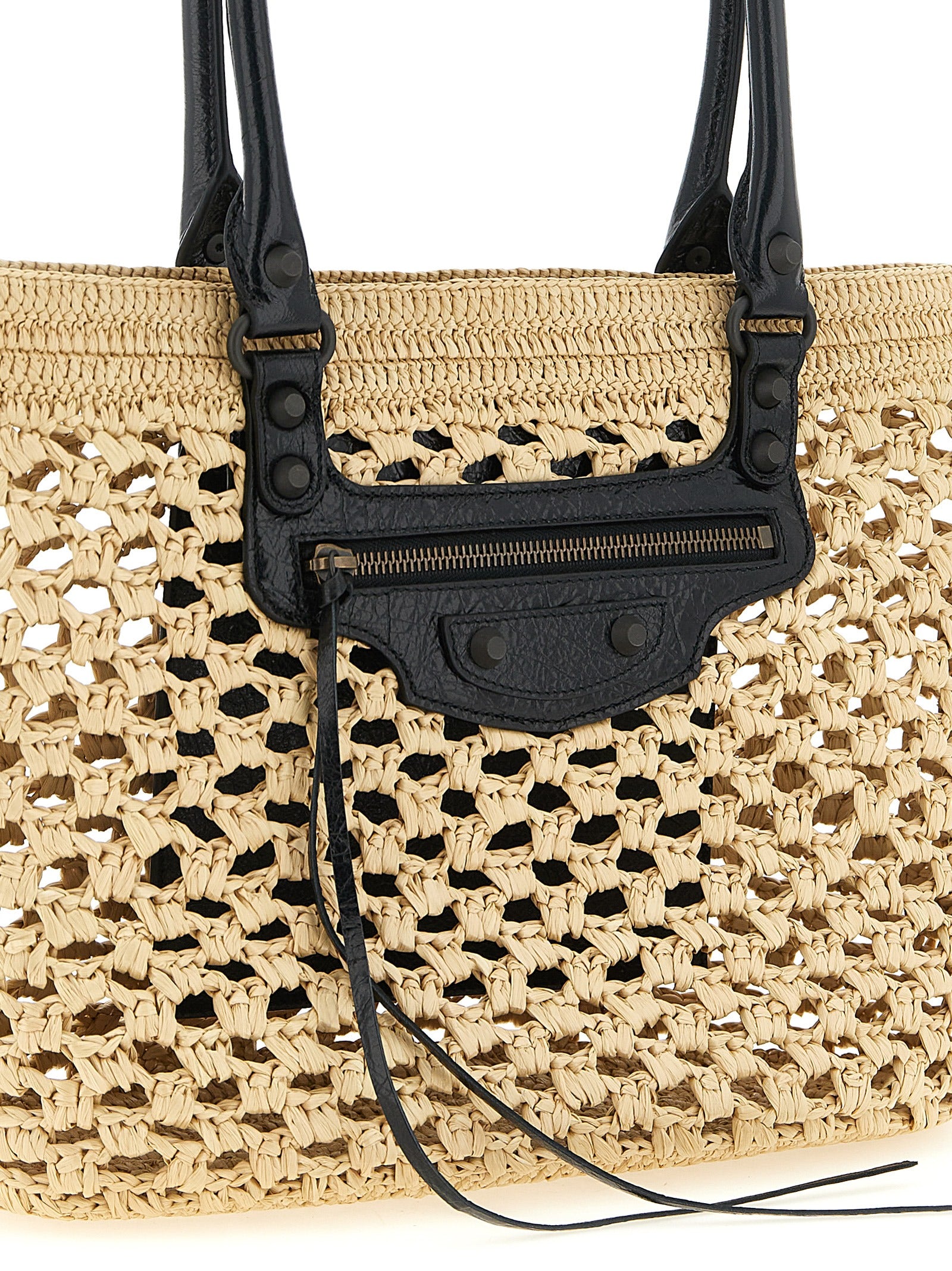 Balenciaga Le City Raffia Shoulder Bag