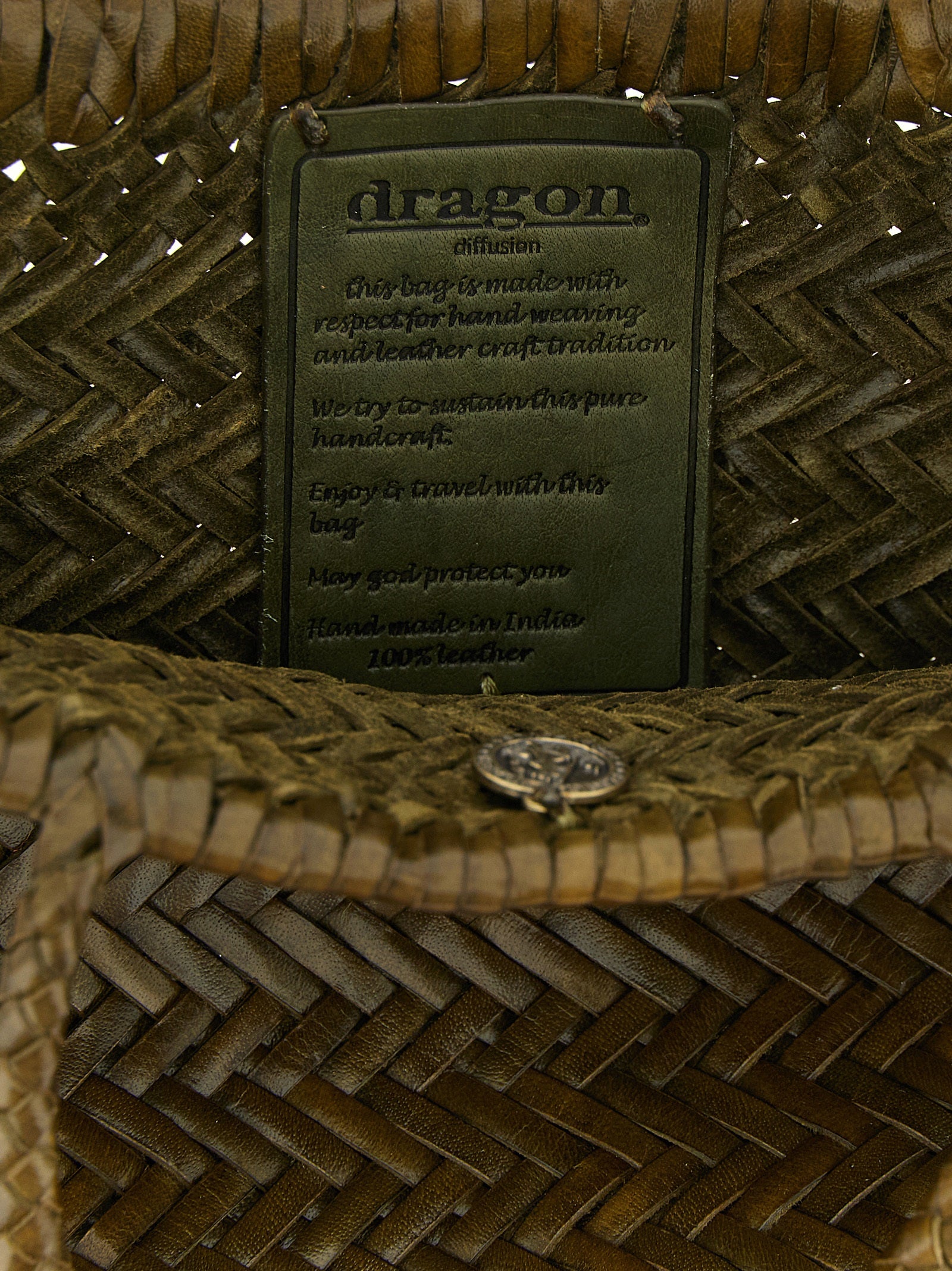 Dragon Diffusion Green Flat Gora Handbag
