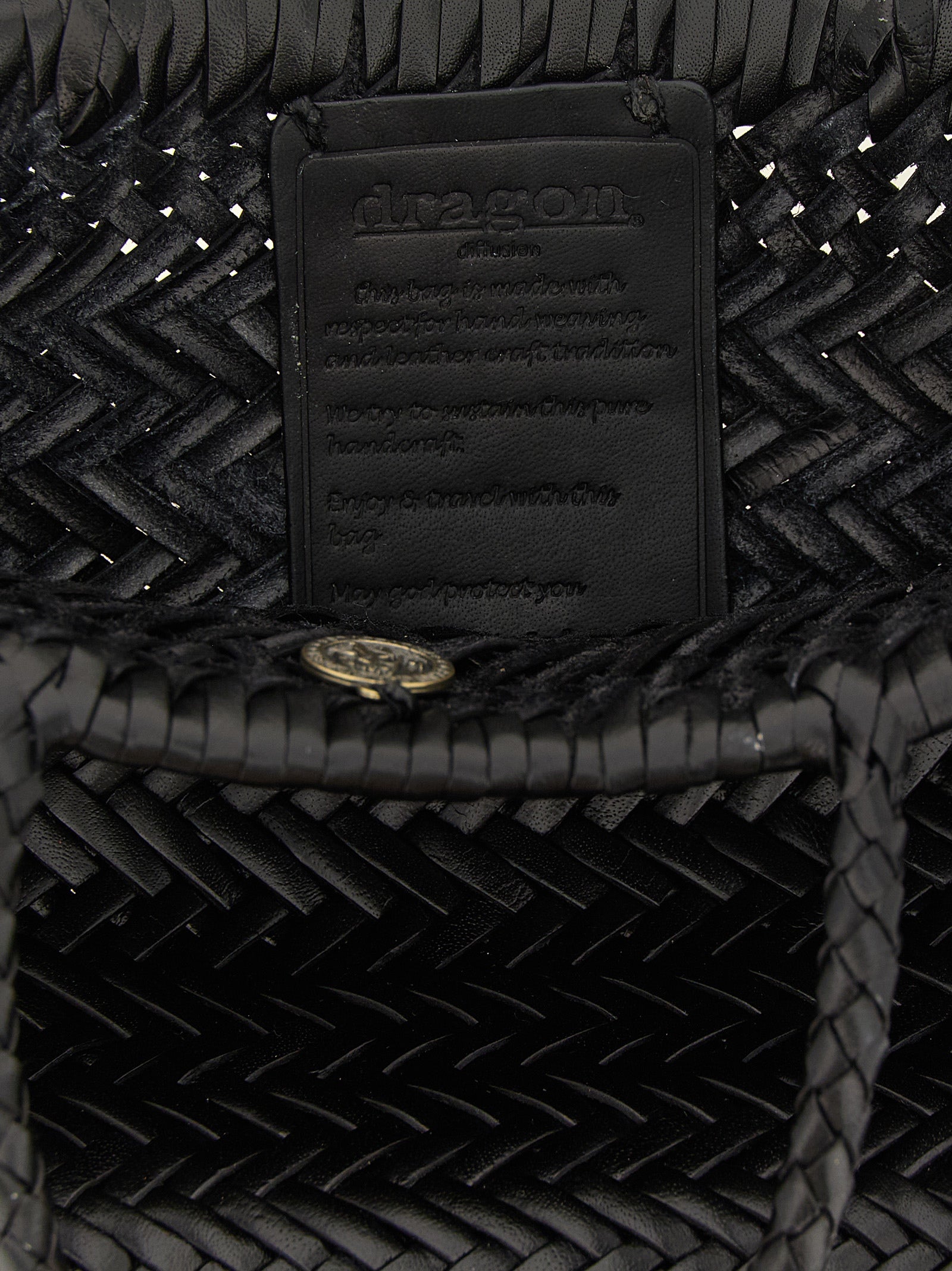 Dragon Diffusion Black Flat Gora Handbag