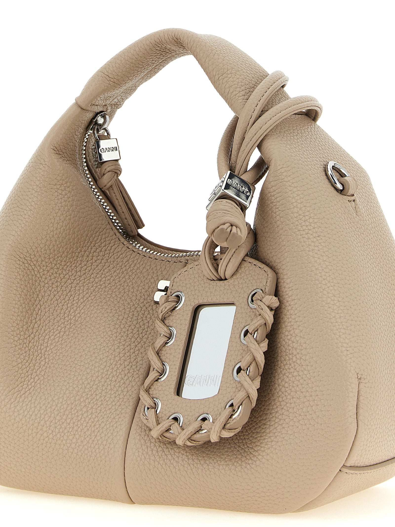 Ganni Beige Mini Hobo’Handbag