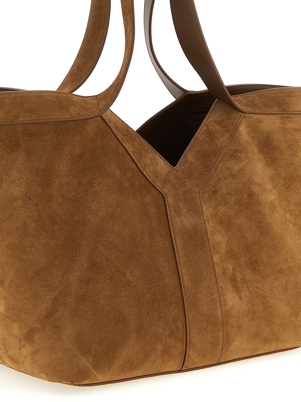 Saint Laurent Brown Small Suede Y Tote Bag