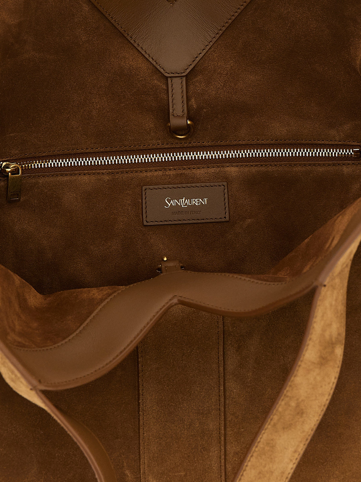 Saint Laurent Brown Small Suede Y Tote Bag
