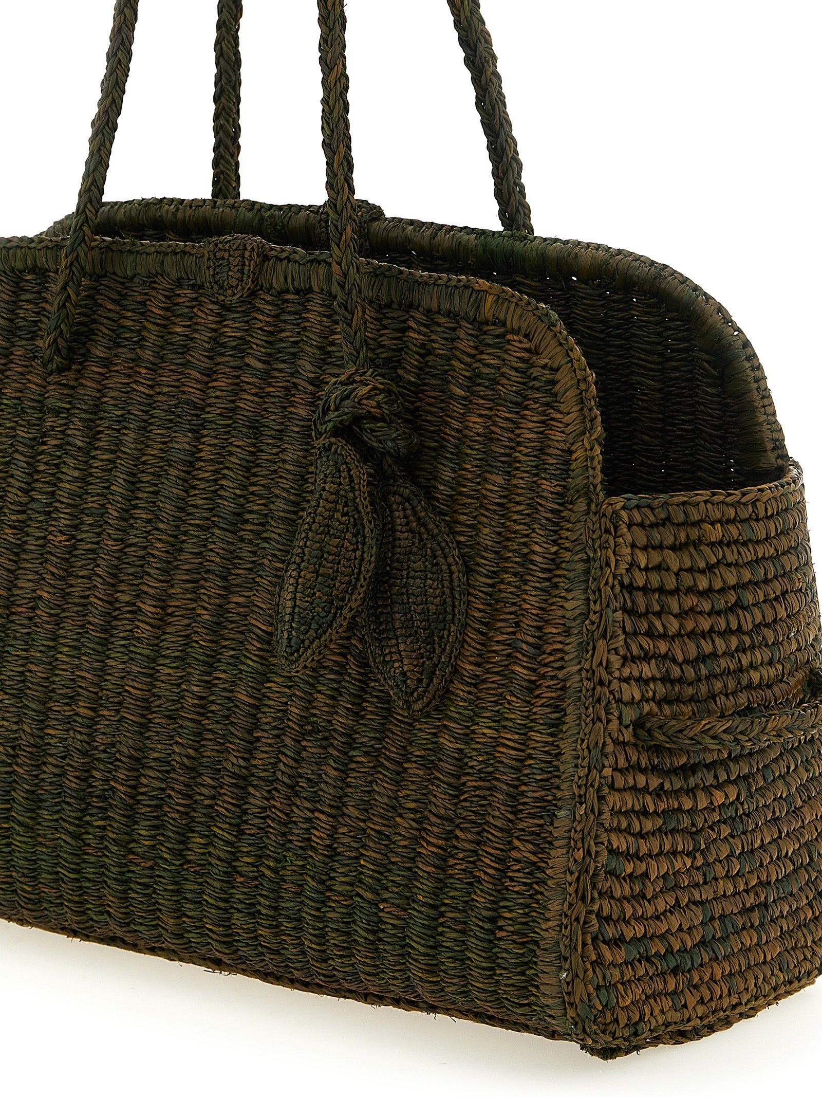 Jacquemus Green Le Turismo Raphia Tote Bag