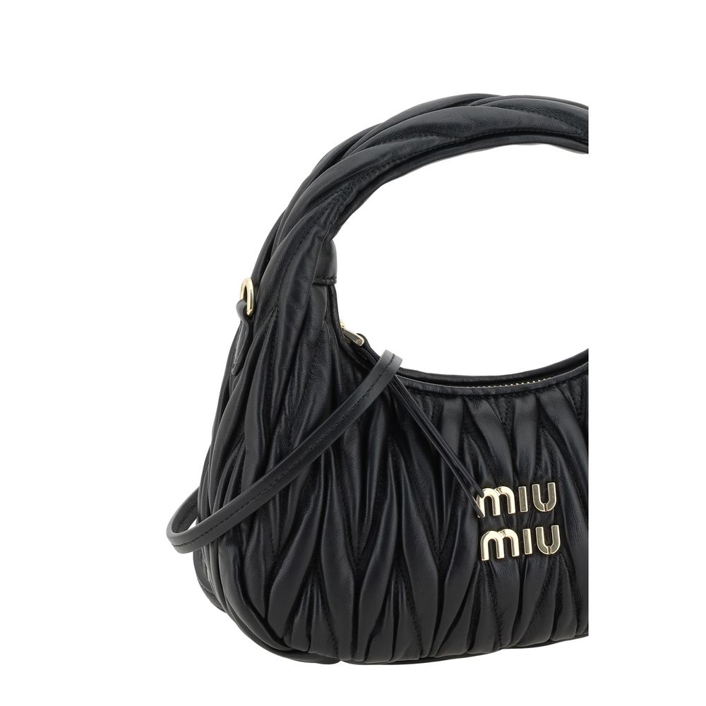 Miu Miu Black Wandler Mini Hobo Handbag