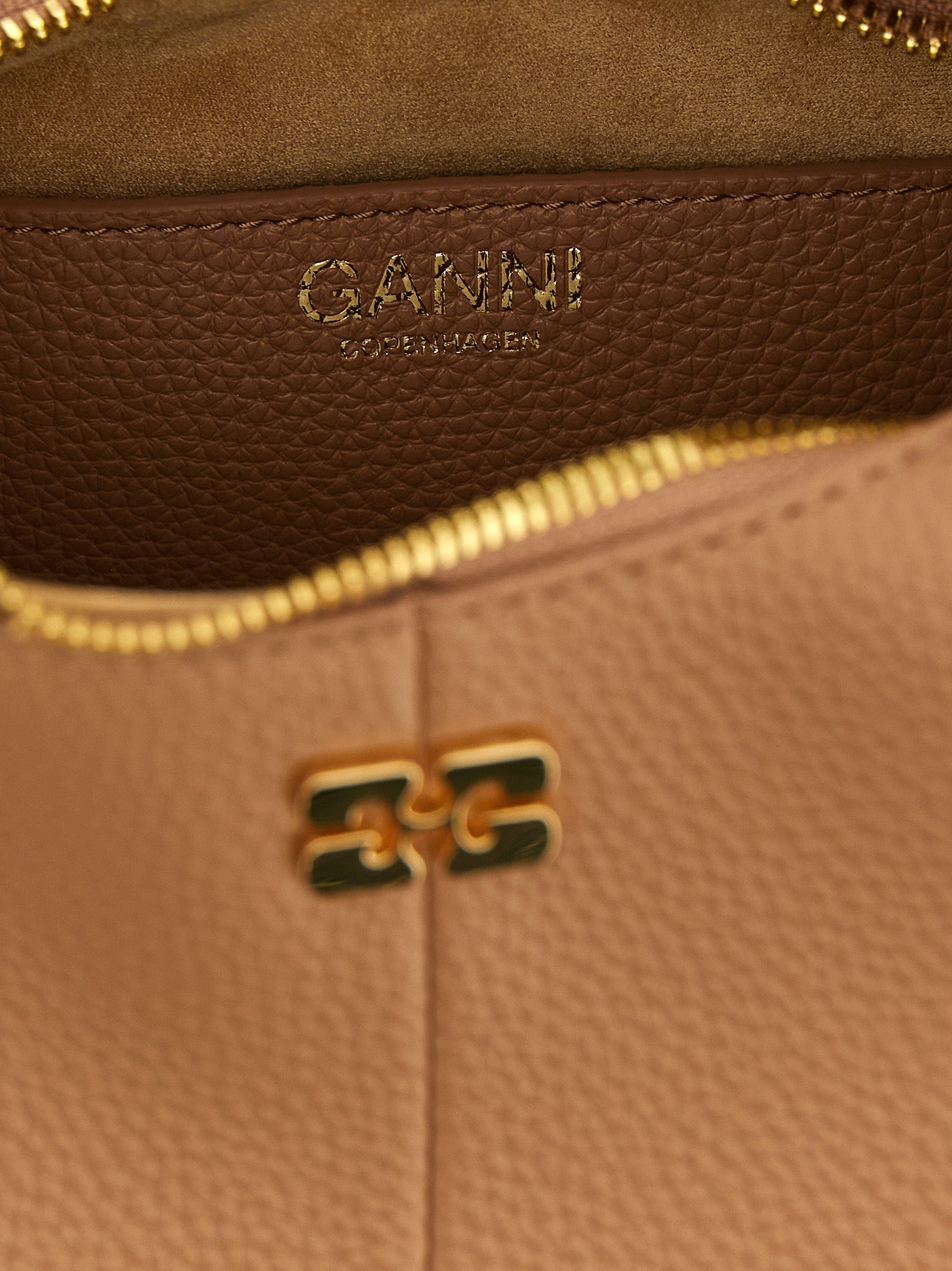 Ganni Beige Mini Hobo Handbag