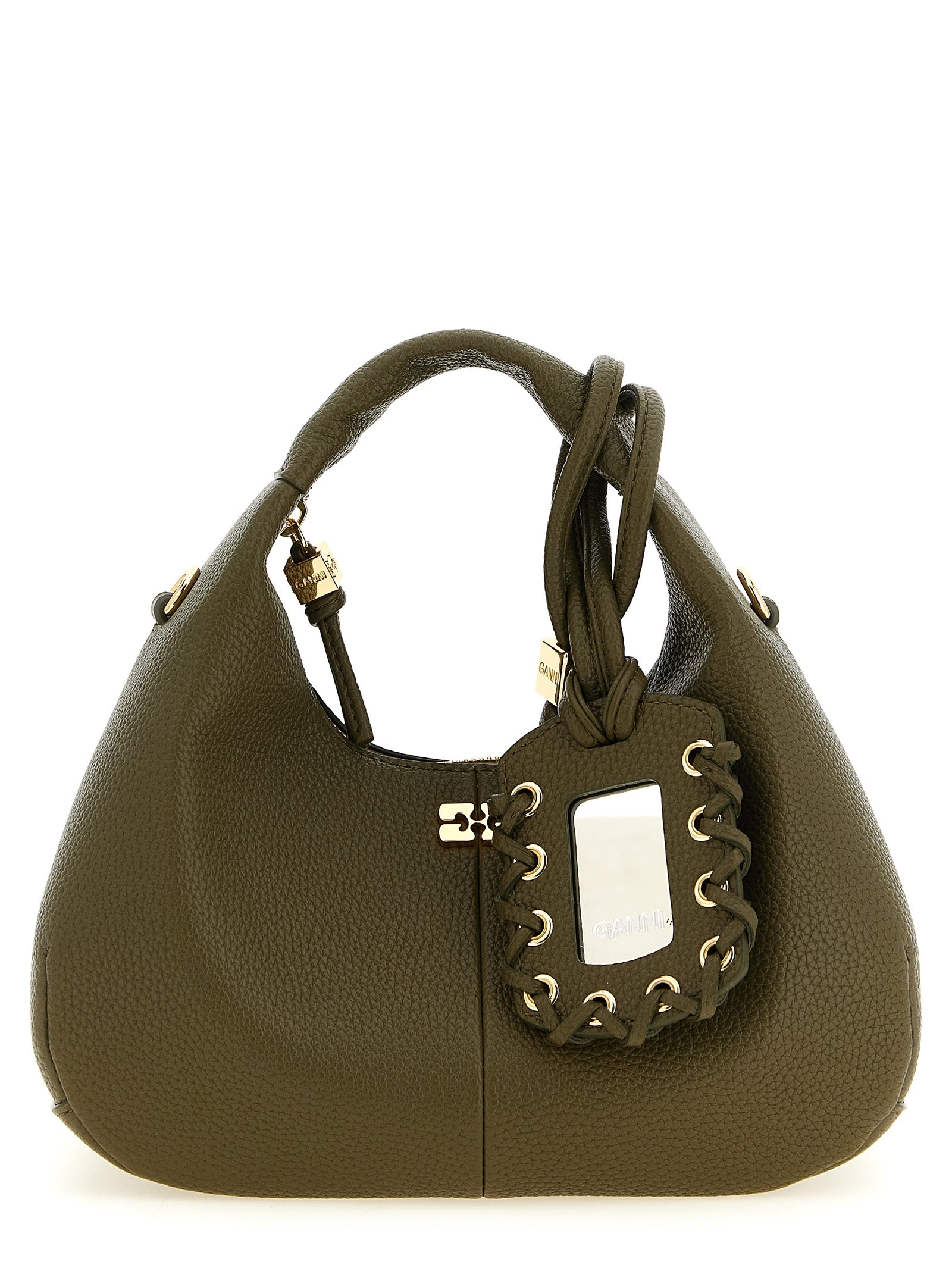 Ganni Green Mini Hobo Handbag