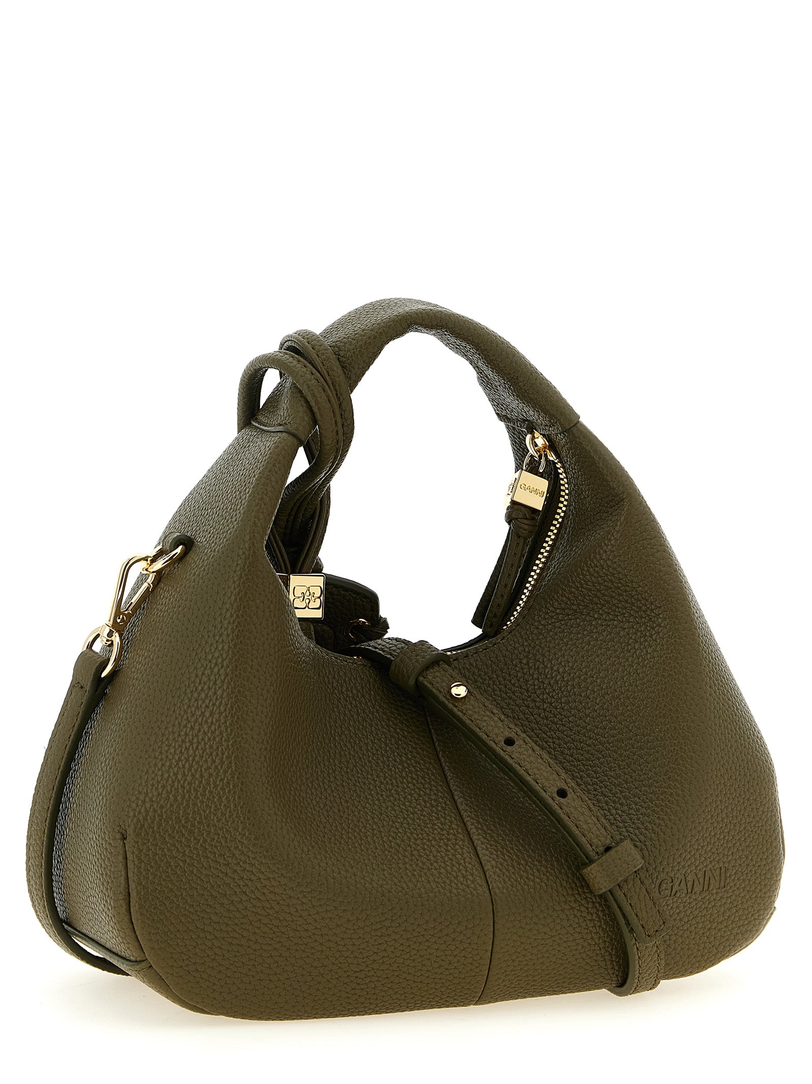 Ganni Green Mini Hobo Handbag