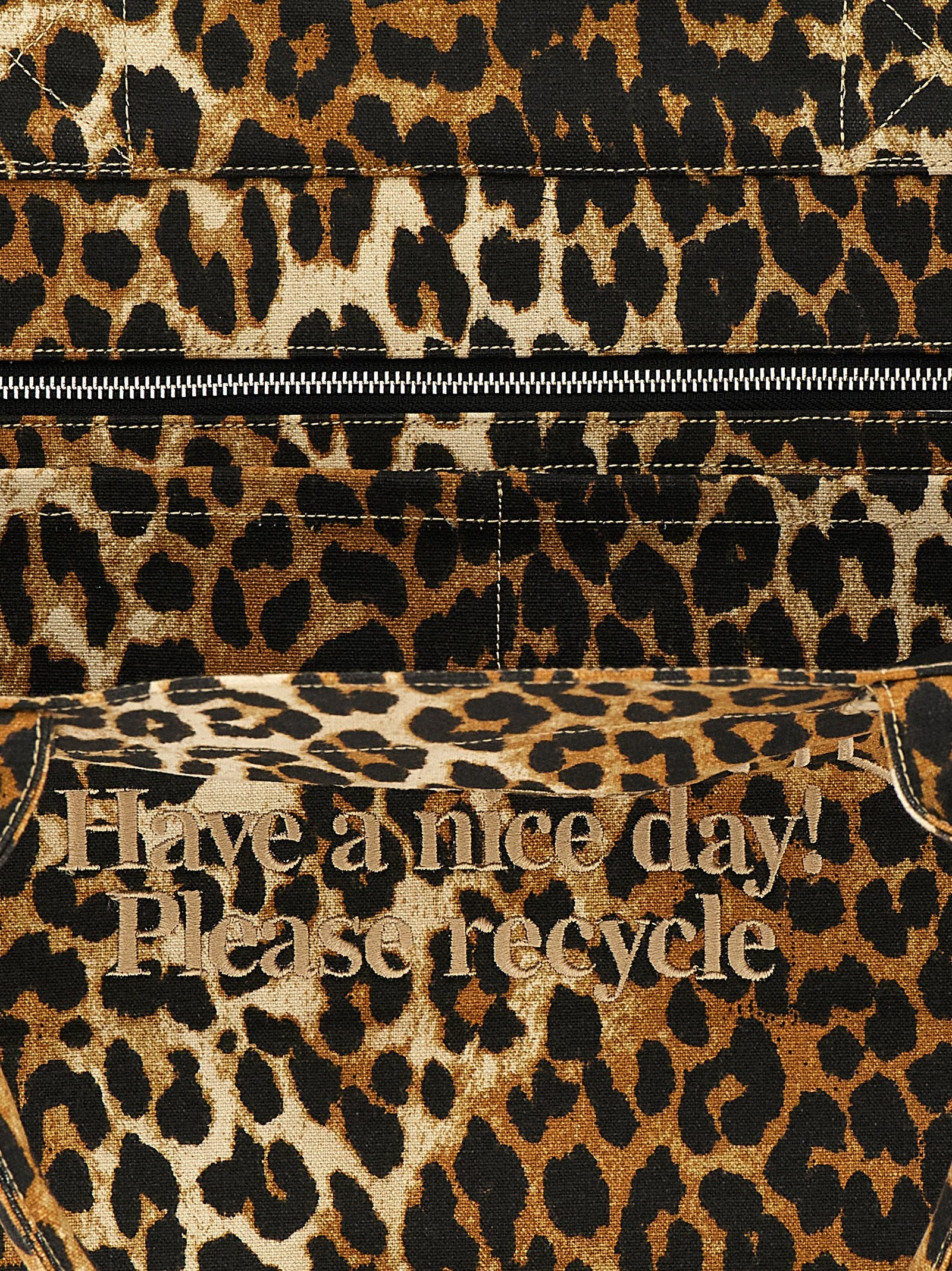 Ganni Brown Leopard XXL Tote Bag