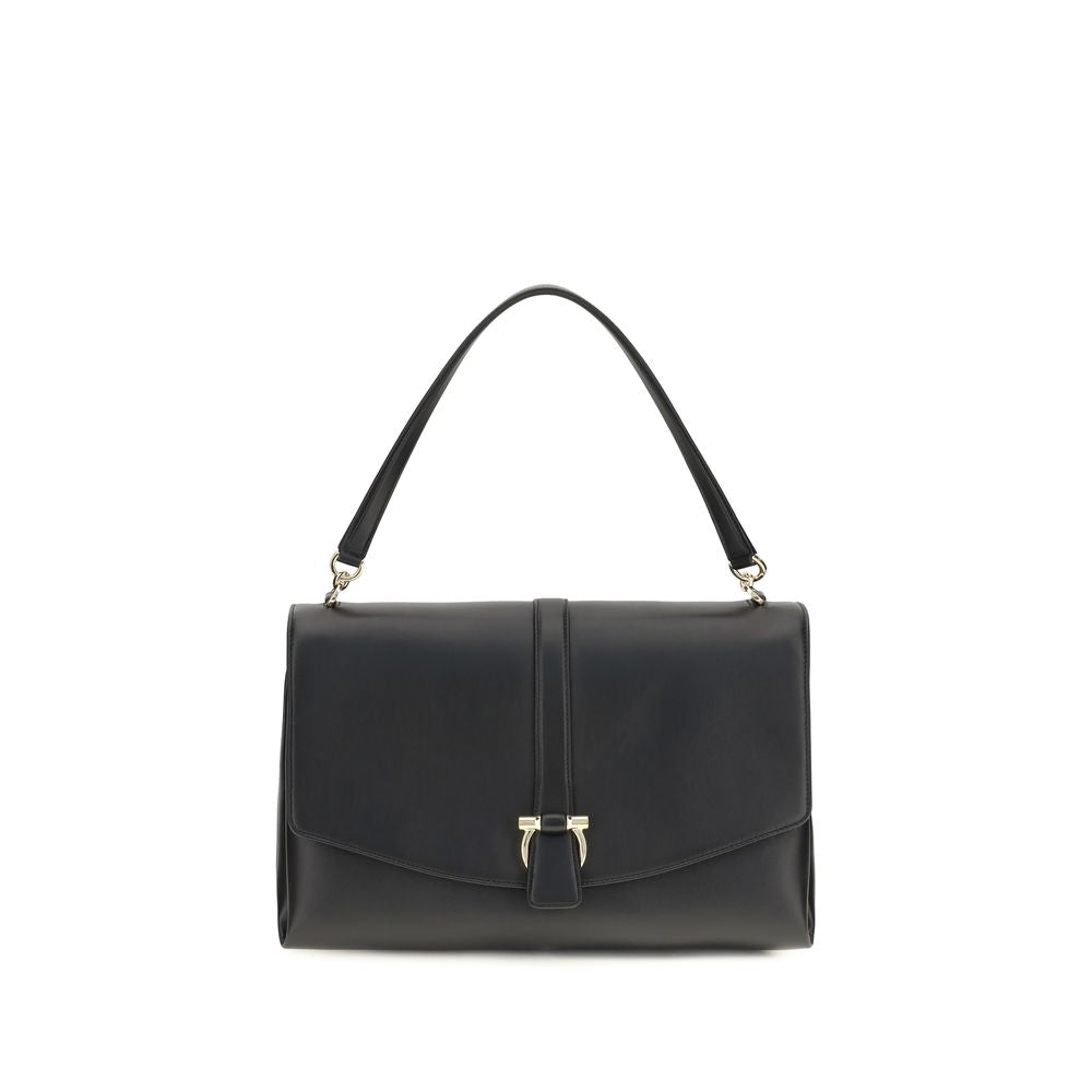 Ferragamo Black Large Mia Shoulder Bag