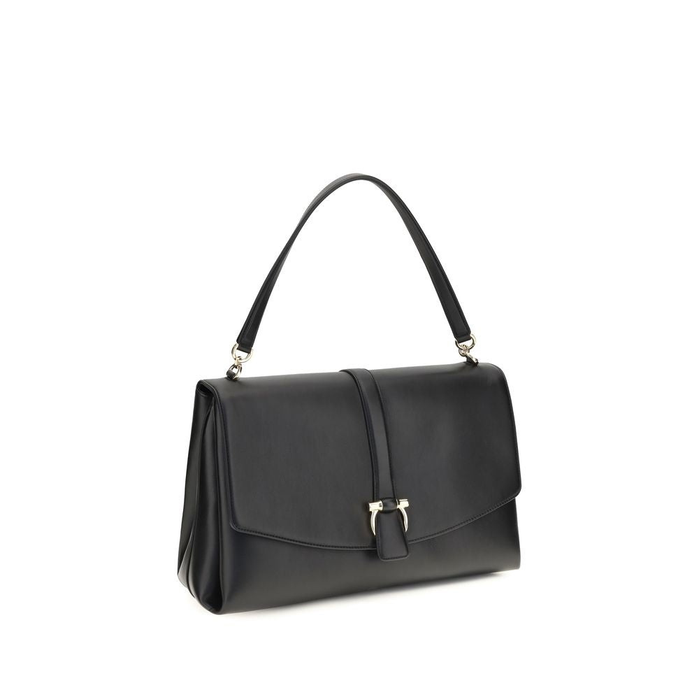 Ferragamo Black Large Mia Shoulder Bag