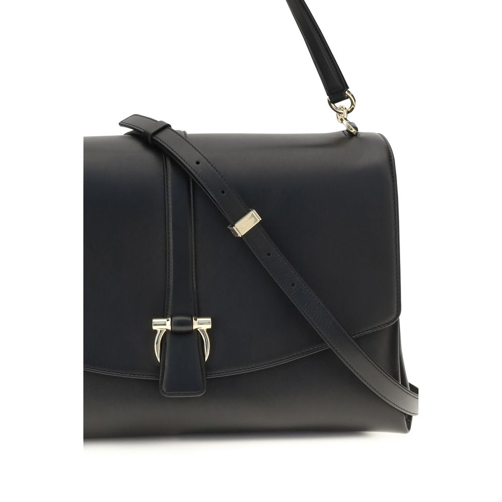 Ferragamo Black Large Mia Shoulder Bag