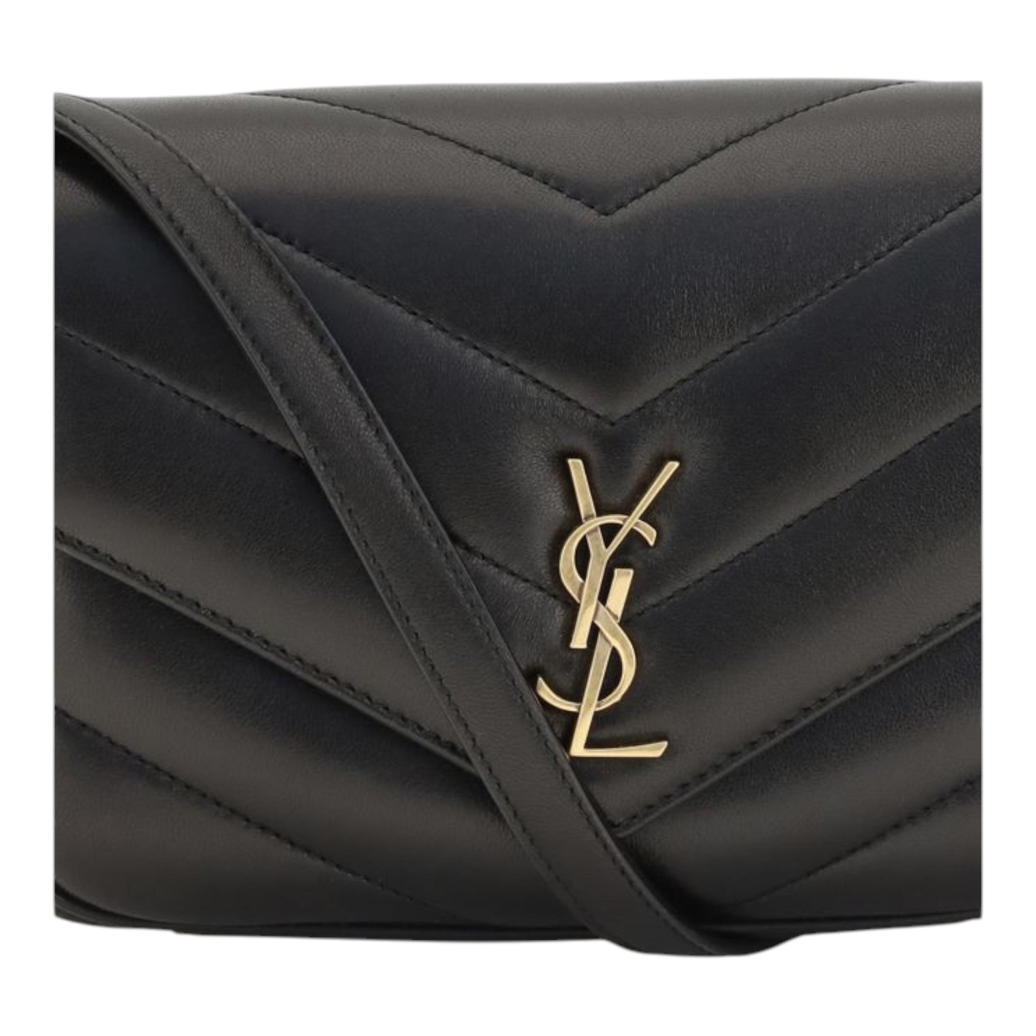 Saint Laurent Black Loulou Cassandre Toy Shoulder Bag