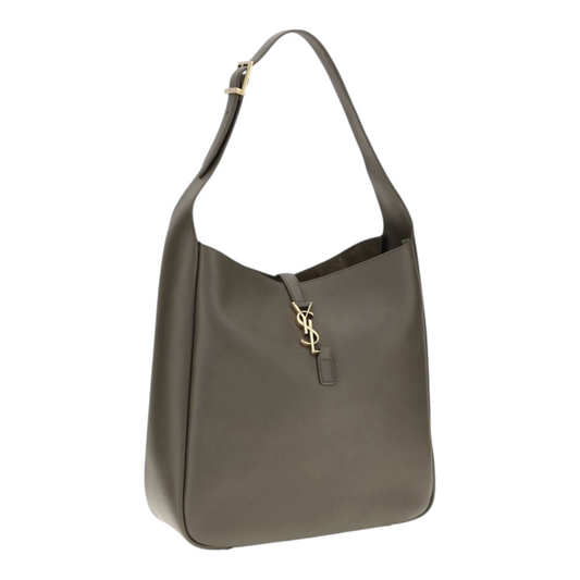 Saint Laurent Le 5 À 7 Shoulder Bag Gray Green Leather