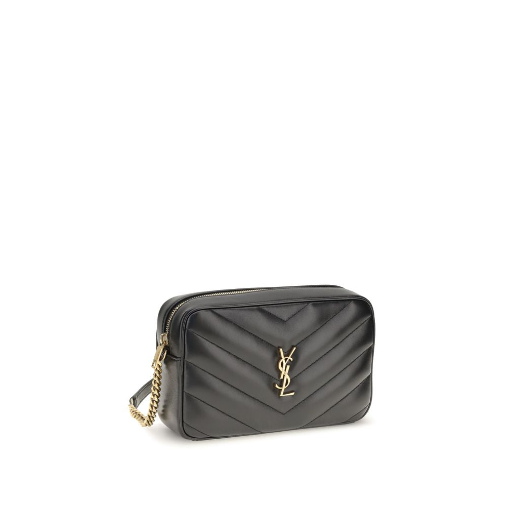 Saint Laurent Black LouLou Matelassé Crossbody Bag