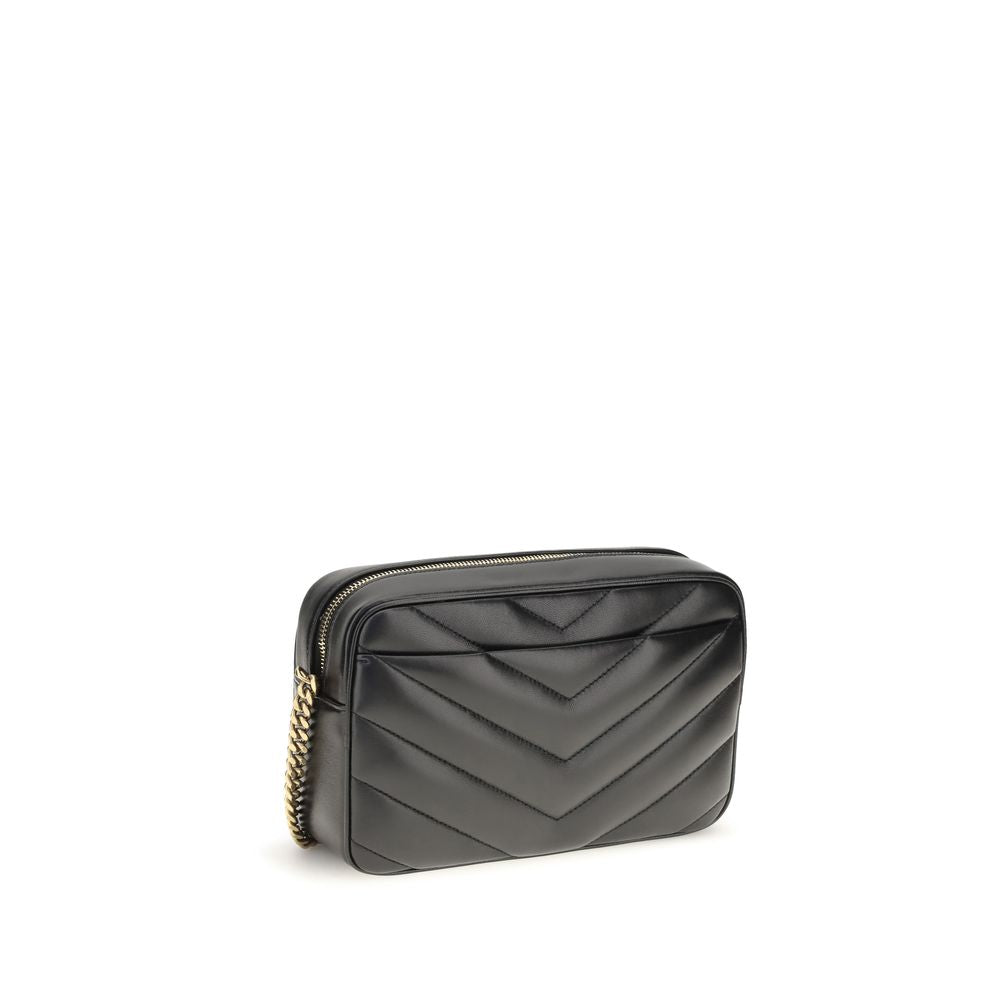 Saint Laurent Black LouLou Matelassé Crossbody Bag