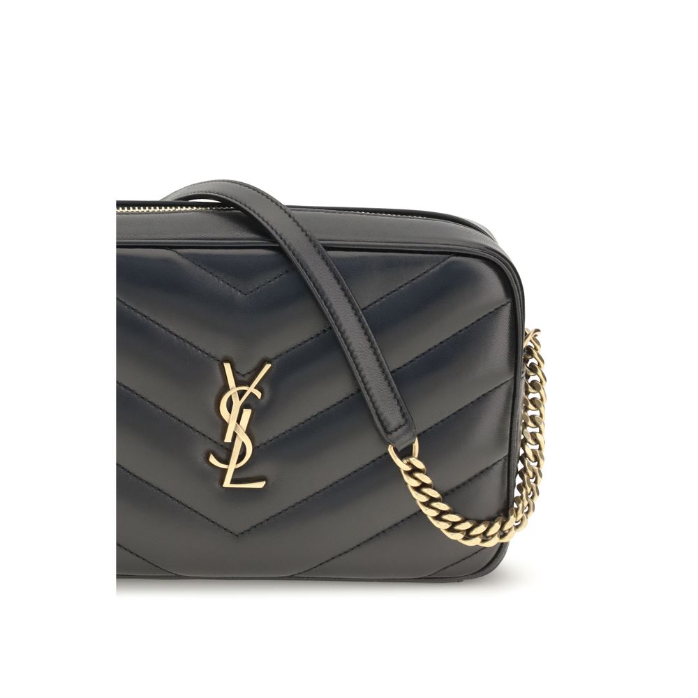 Saint Laurent Black LouLou Matelassé Crossbody Bag