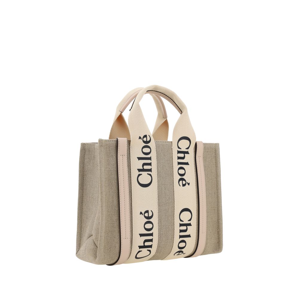 Chloé Brown Woody Canvas Tote Bag