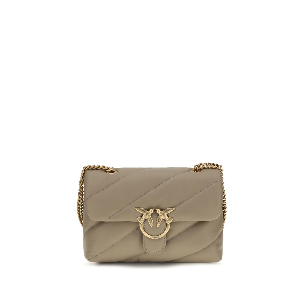 PINKO Gray Love Classic Shoulder Bag