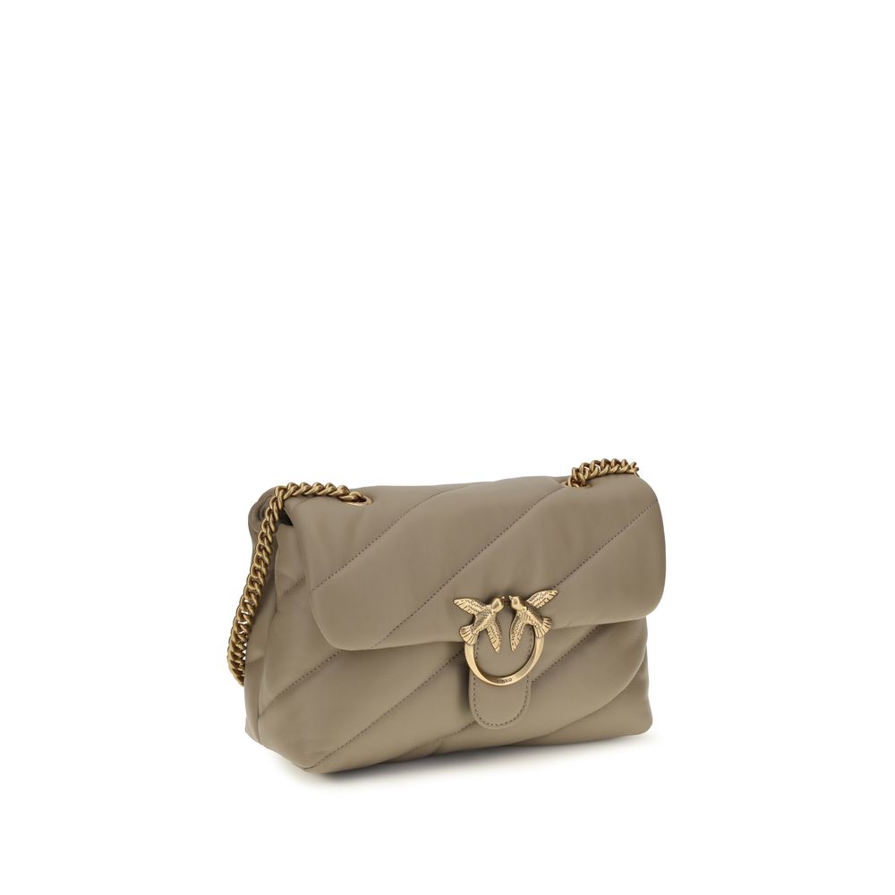 PINKO Gray Love Classic Shoulder Bag