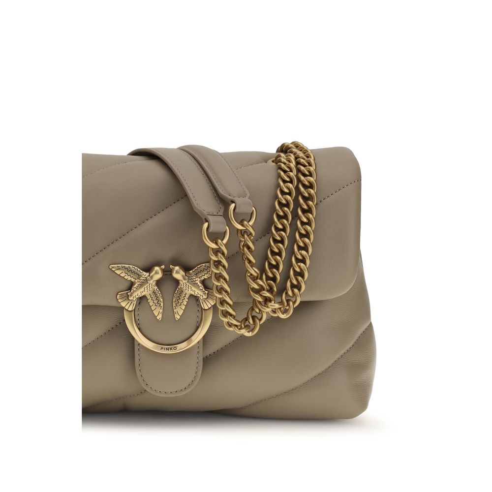 PINKO Gray Love Classic Shoulder Bag