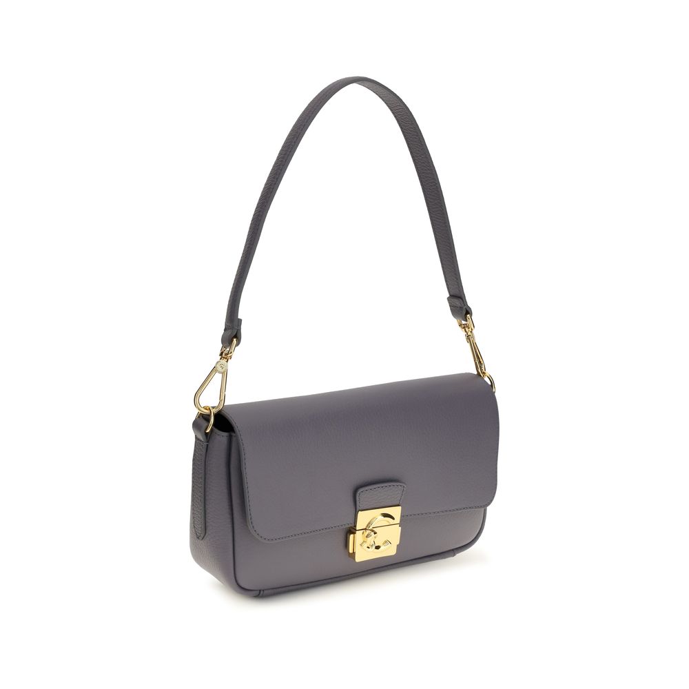 Coccinelle Gray The C-Me Lock Shoulder Bag