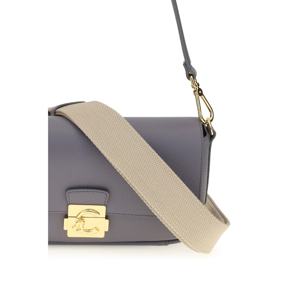 Coccinelle Gray The C-Me Lock Shoulder Bag