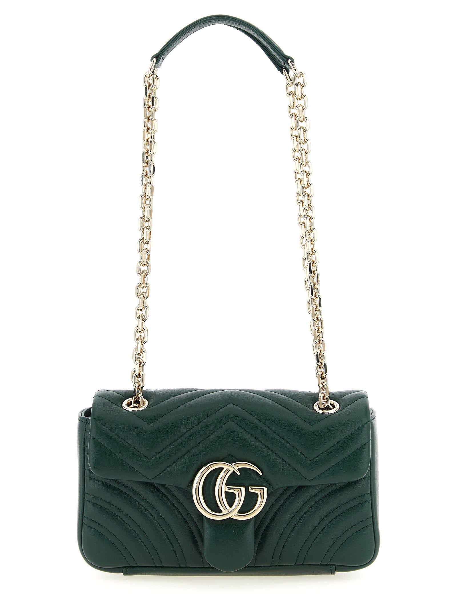 Gucci Green GG Marmont Small Shoulder Bag