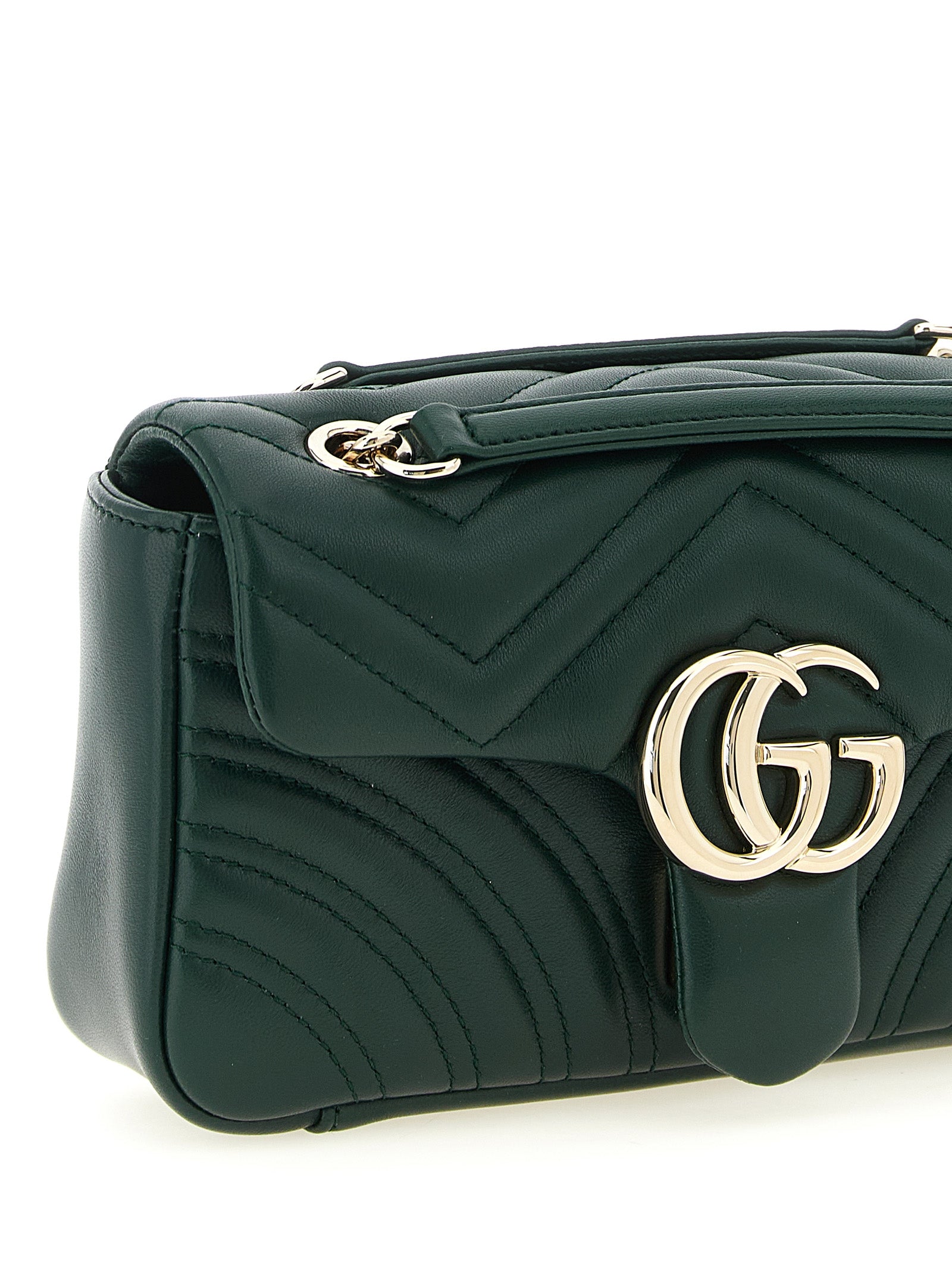 Gucci Green GG Marmont Small Shoulder Bag