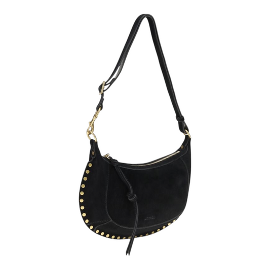 Isabel Marant Oskan Moon Shoulder Bag Black Leather
