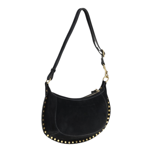 Isabel Marant Oskan Moon Shoulder Bag Black Leather