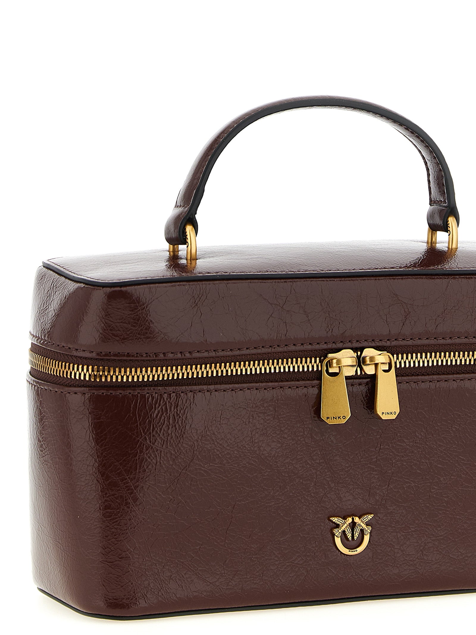 PINKO Brown Love Birds Handbag