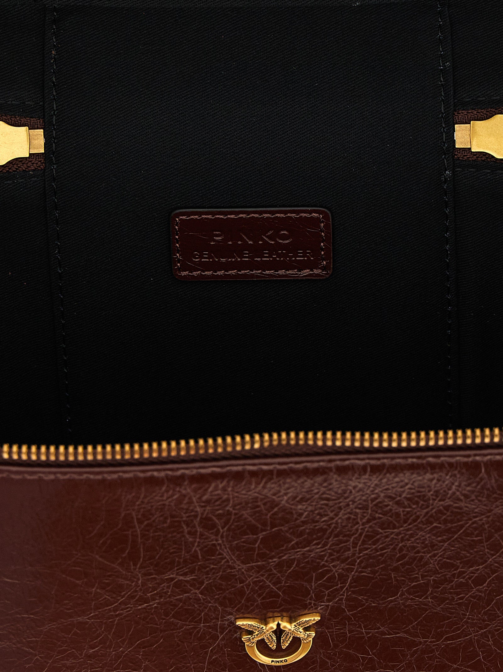 PINKO Brown Love Birds Handbag