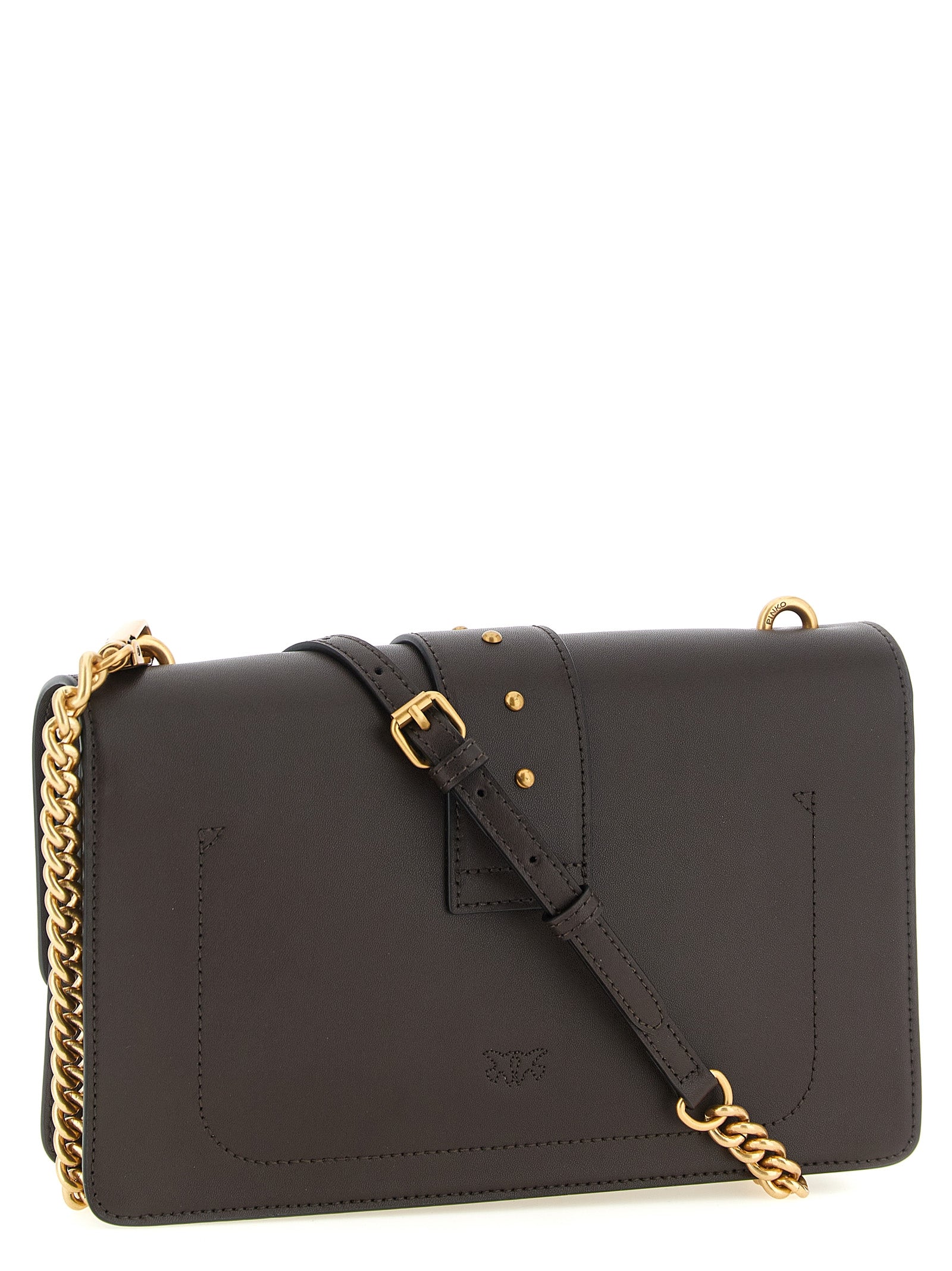 PINKO Brown Love One Classic Crossbody Bag