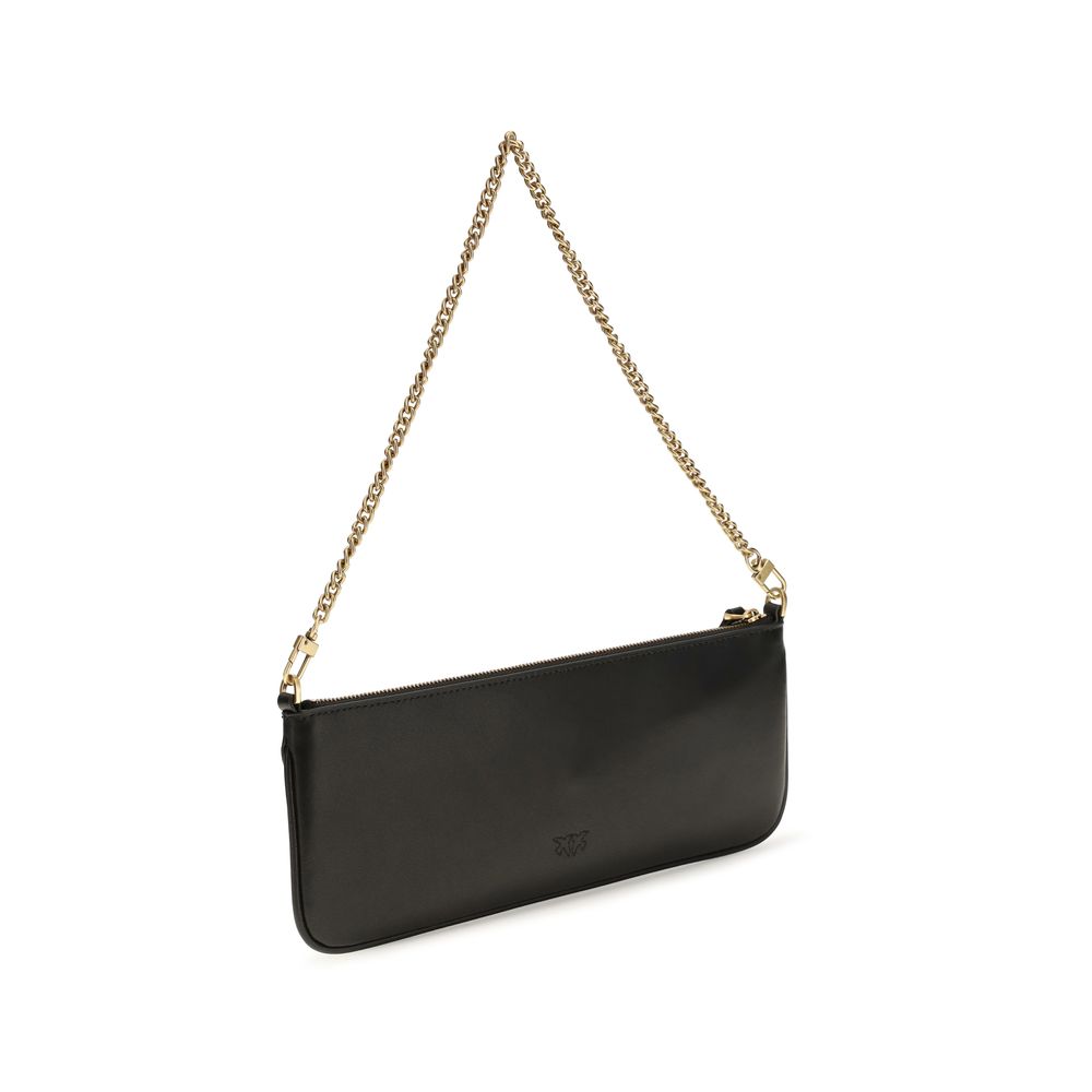 PINKO Black Horizontal Flat Shoulder Bag