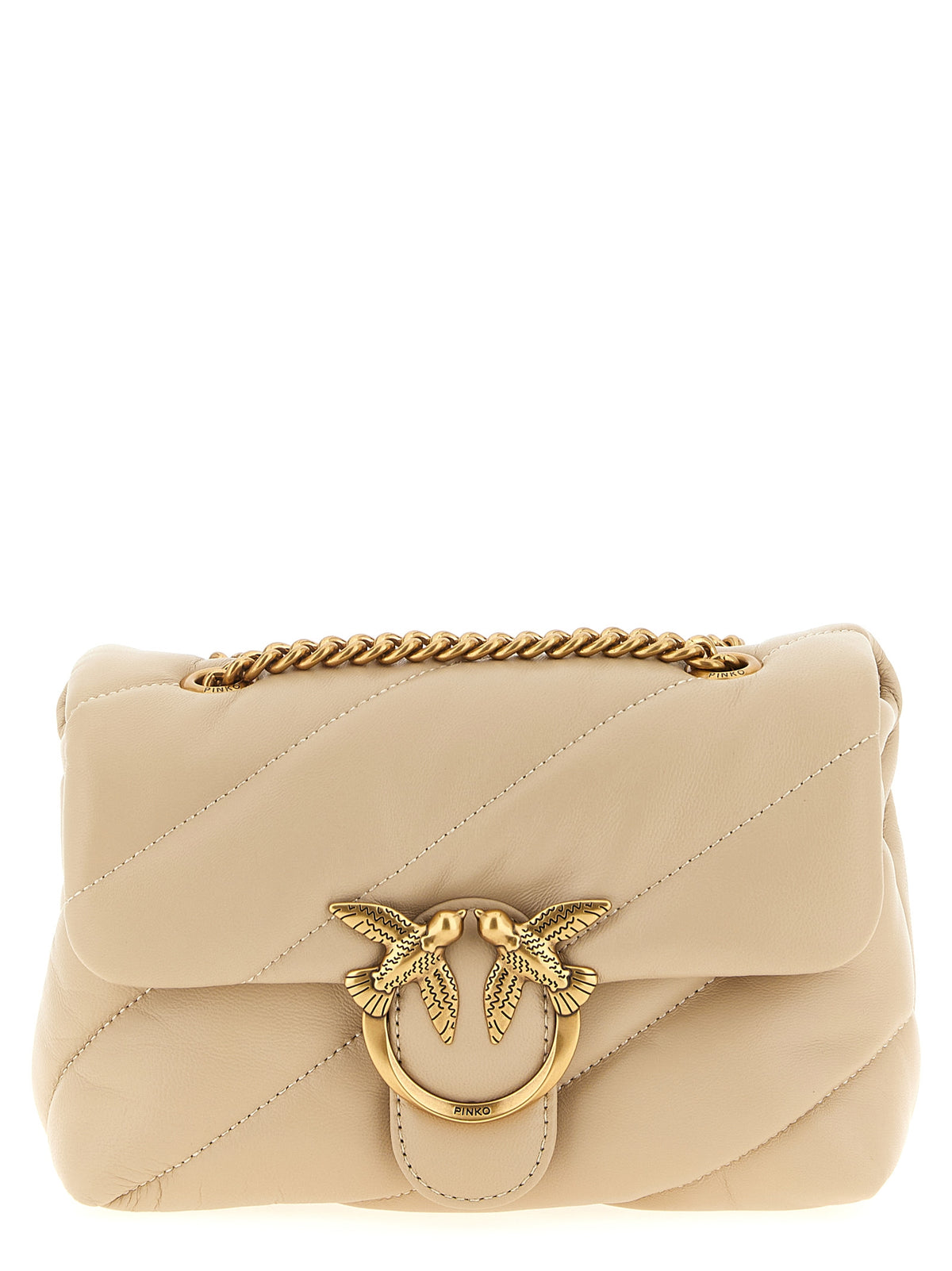 PINKO Beige Mini Love Puff Crossbody Bag