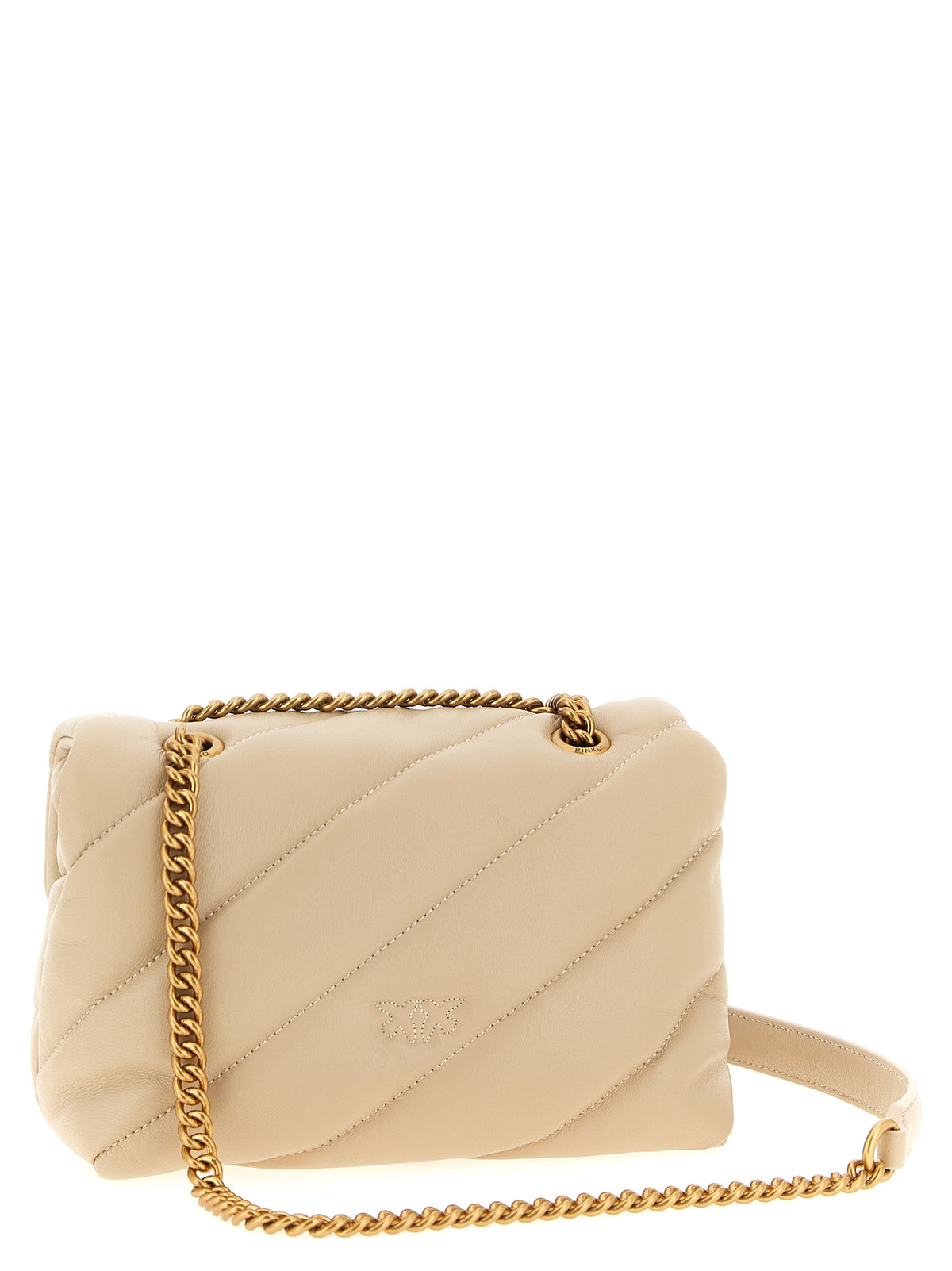 PINKO Beige Mini Love Puff Crossbody Bag