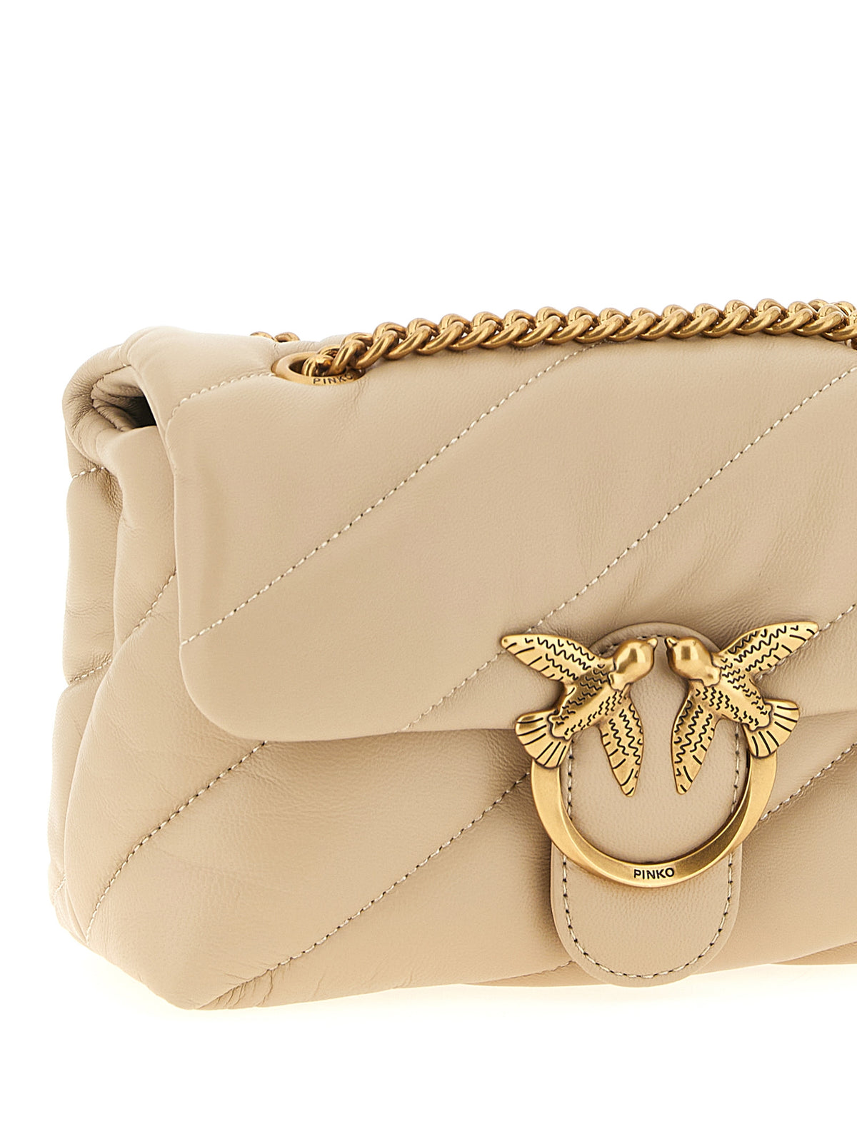 PINKO Beige Mini Love Puff Crossbody Bag