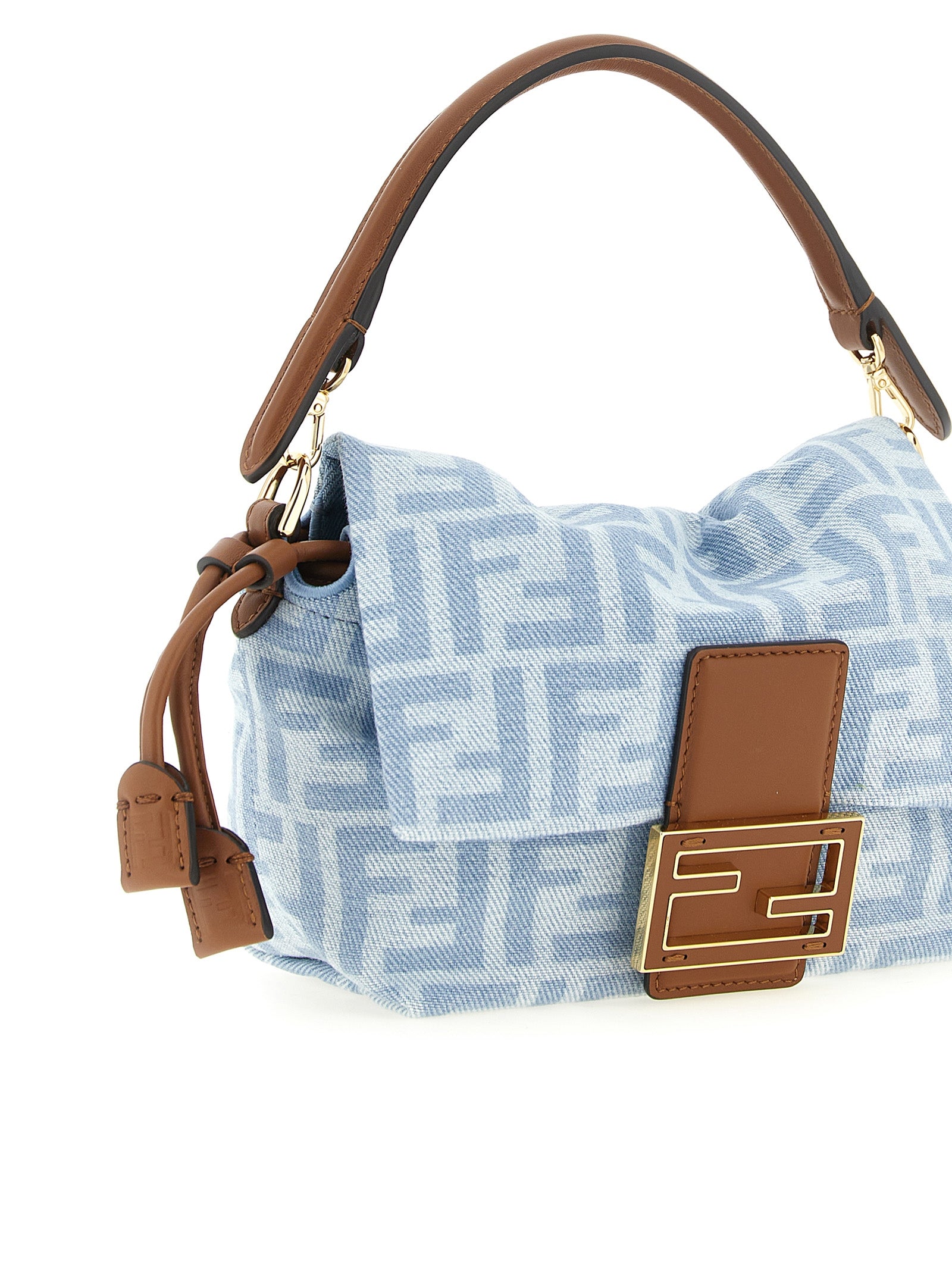 Fendi Blue Mamma Baguette small Handbag