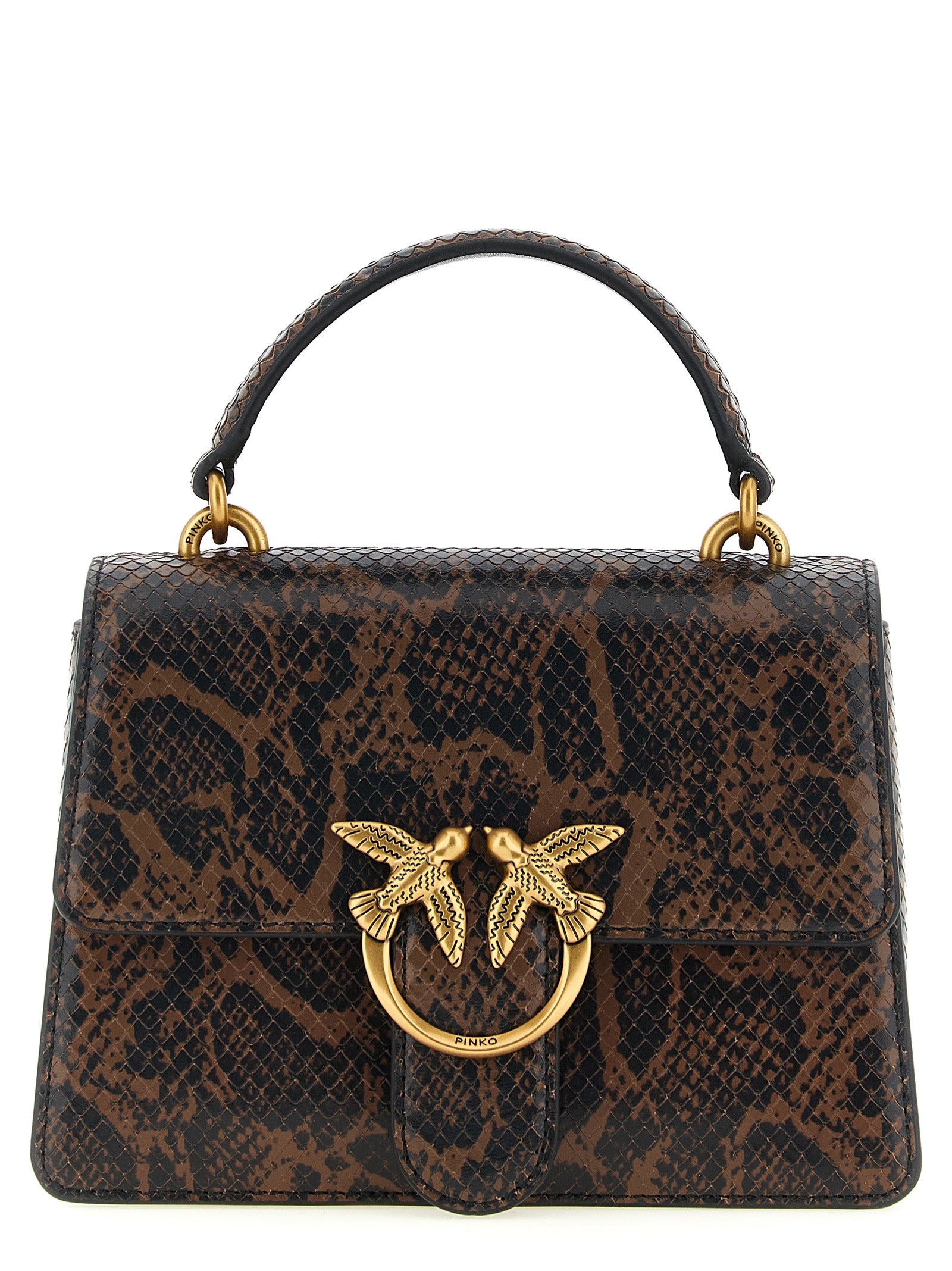 PINKO Brown Mini Love One Top Light Handbag