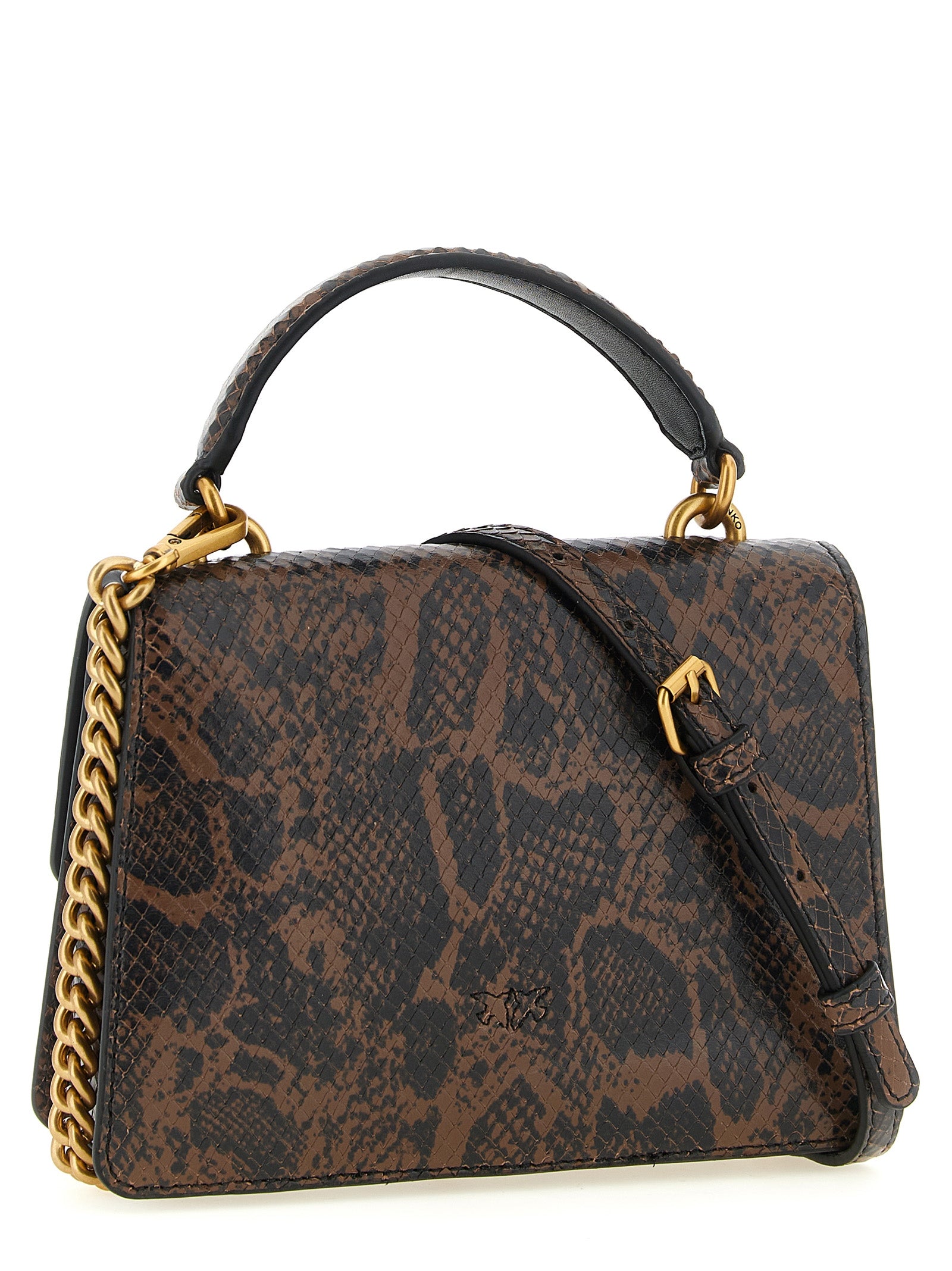 PINKO Brown Mini Love One Top Light Handbag