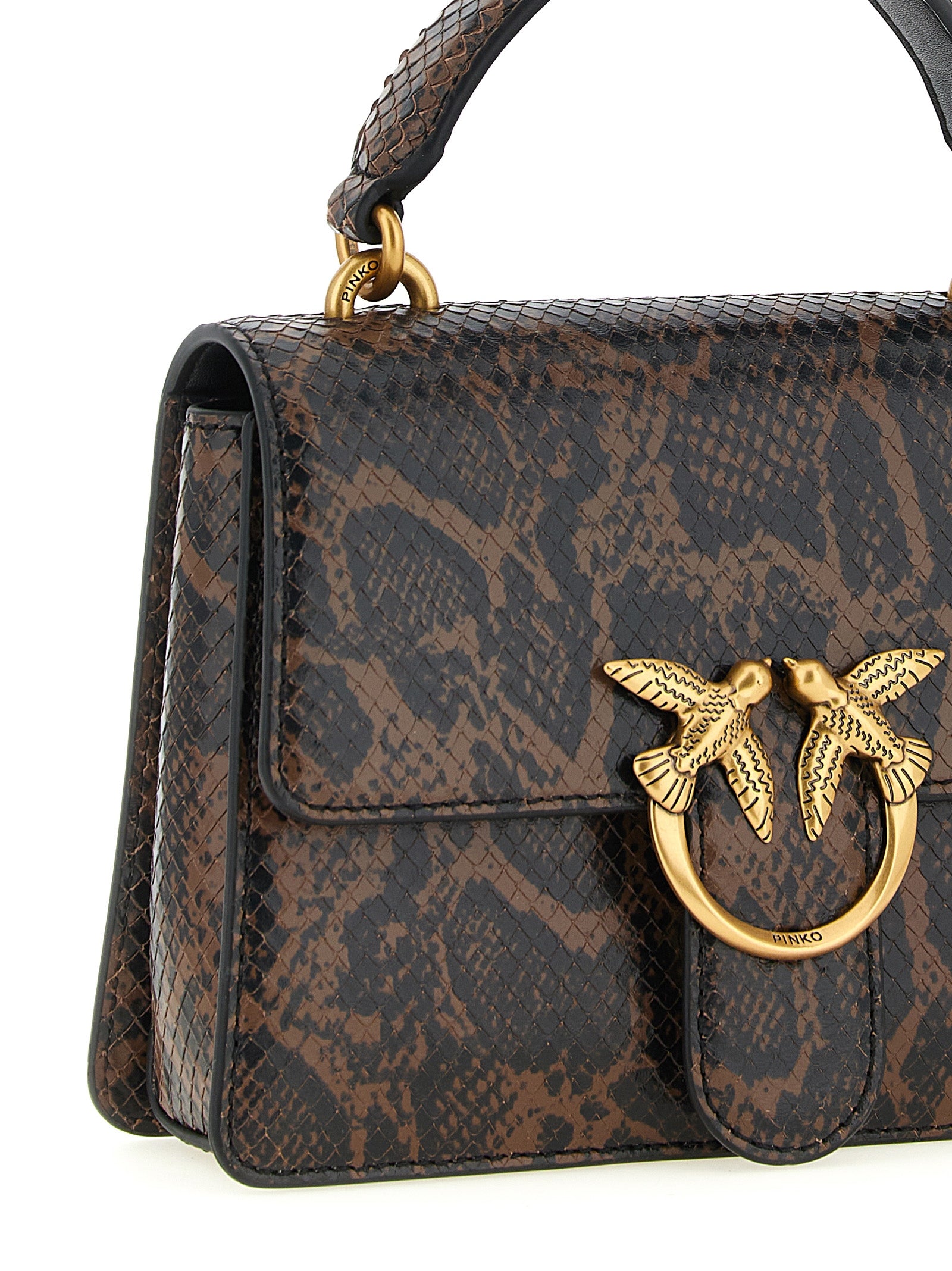 PINKO Brown Mini Love One Top Light Handbag