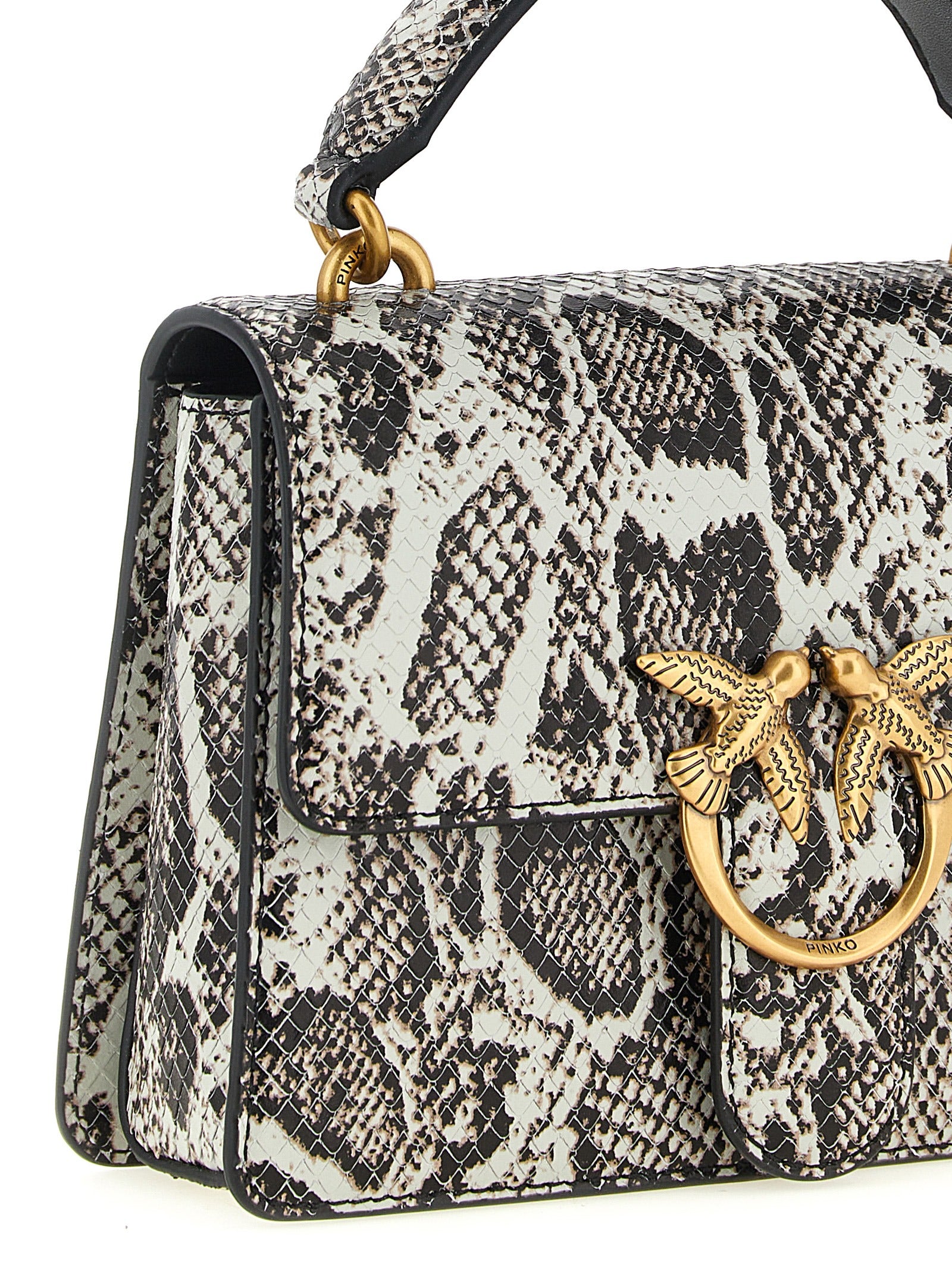 PINKO Gray Mini Love One Top Light Handbag