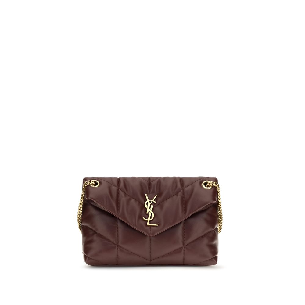 Saint Laurent Bordeaux Toy Puffer Crossbody Bag