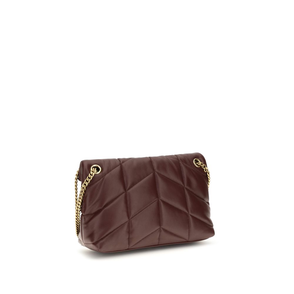 Saint Laurent Bordeaux Toy Puffer Crossbody Bag