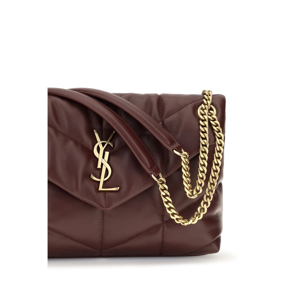 Saint Laurent Bordeaux Toy Puffer Crossbody Bag