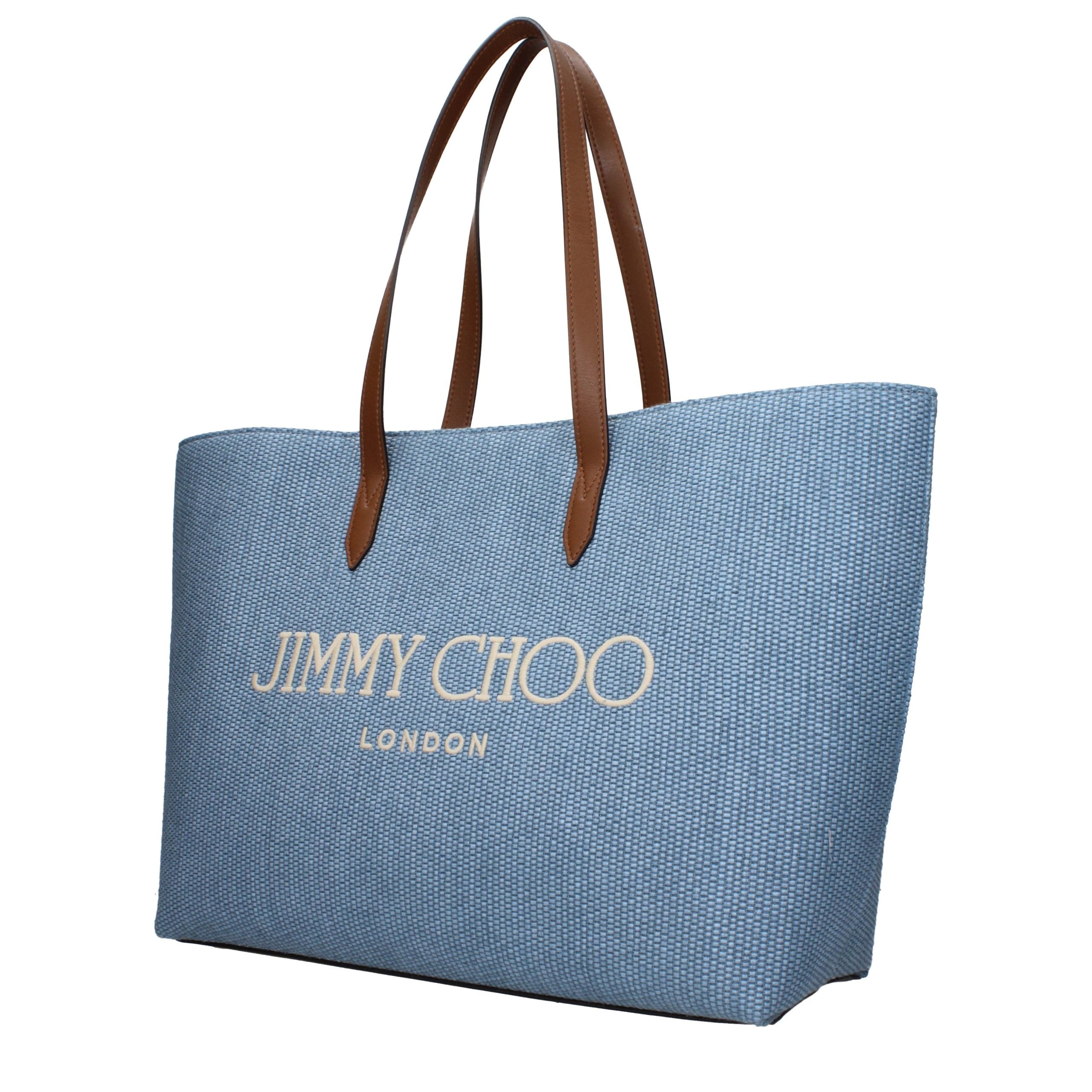 Jimmy Choo Light Blue Fabric Tote Bag