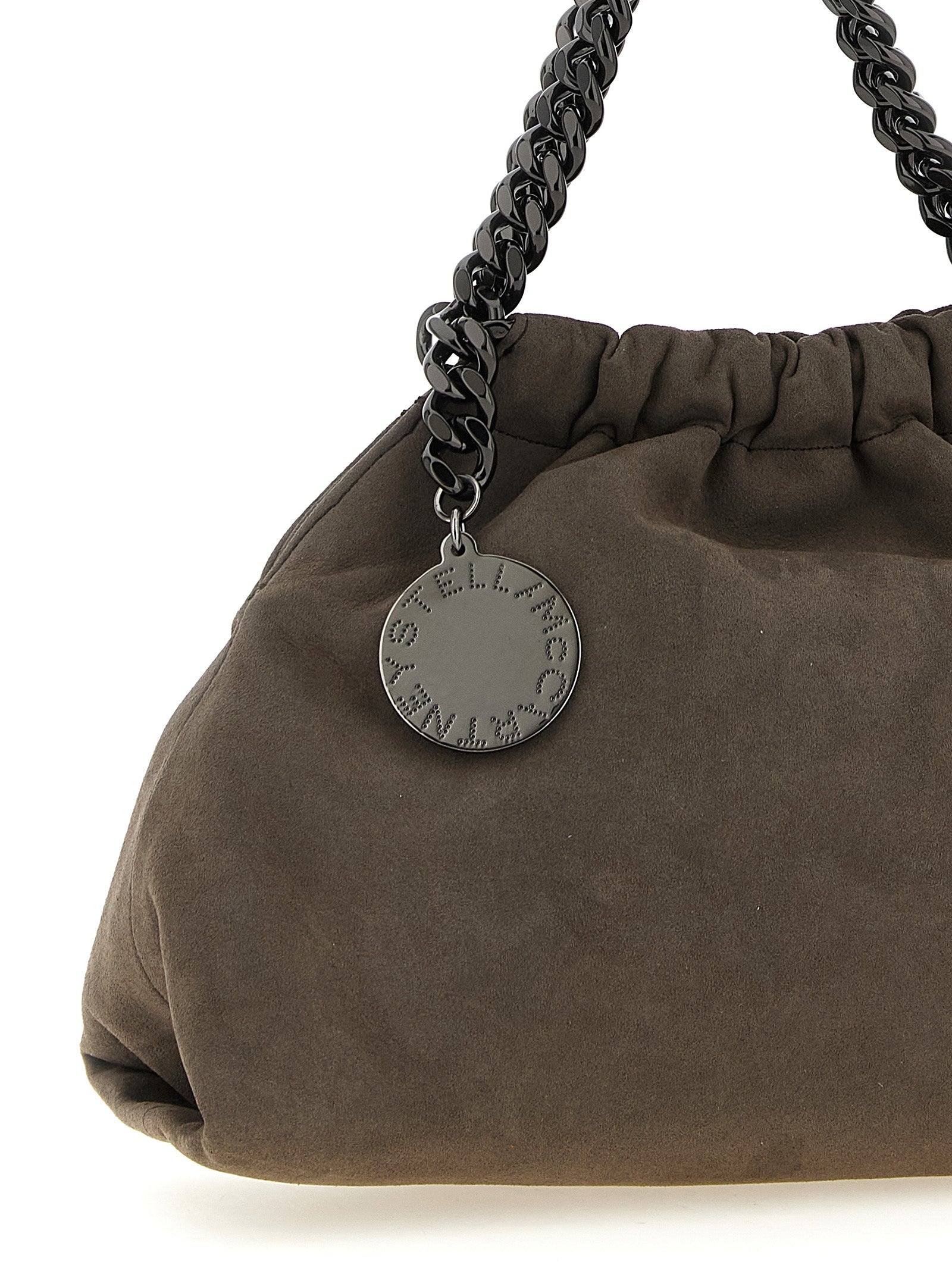 Stella McCartney Gray Falabella Mini Drawstring Crossbody Bag