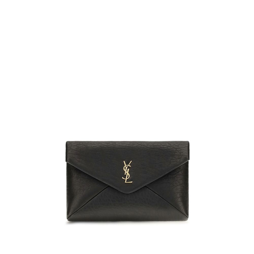 Saint Laurent Black Envelope Clutch Bag