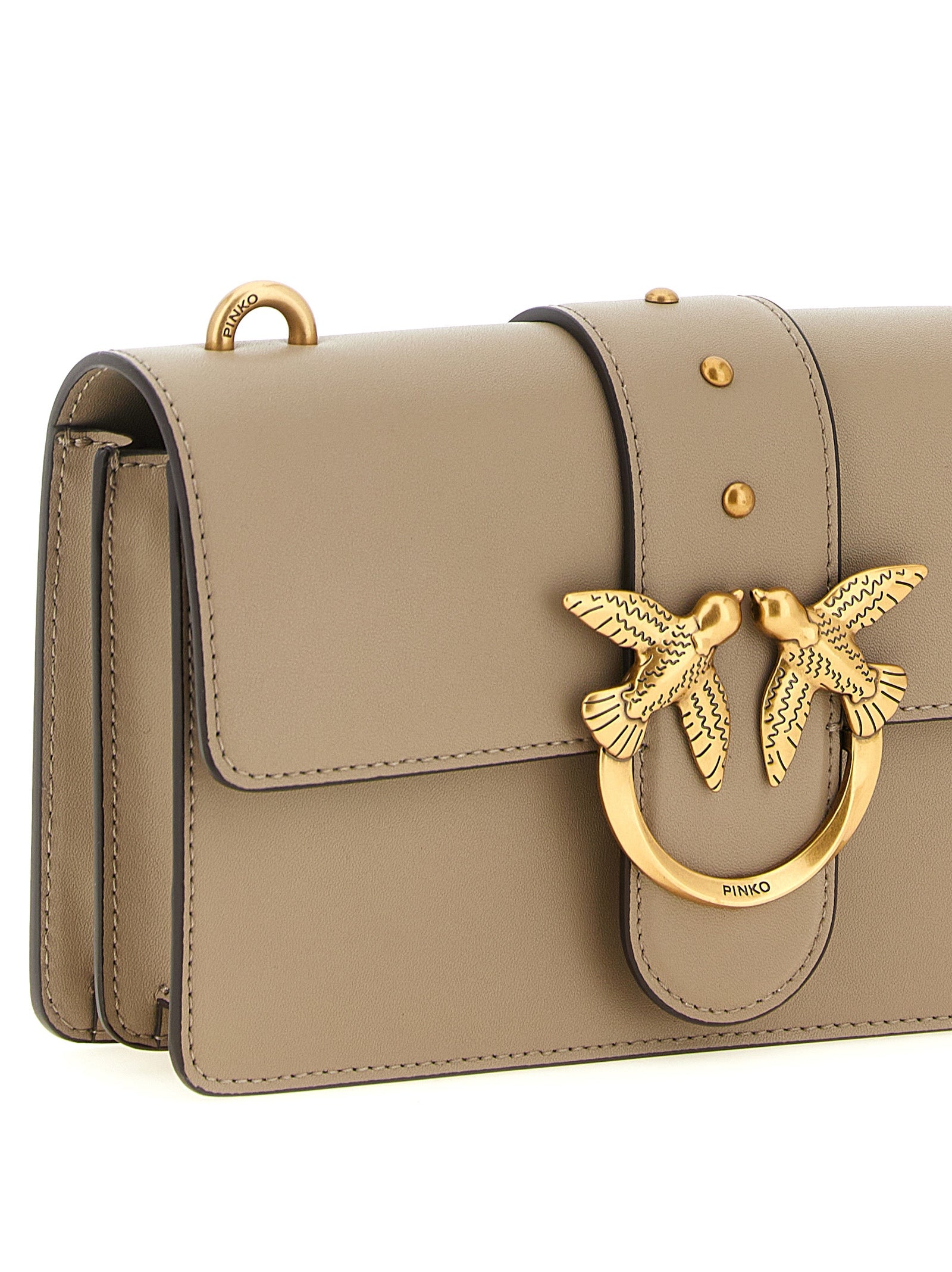 PINKO Gray Love One Crossbody Bag