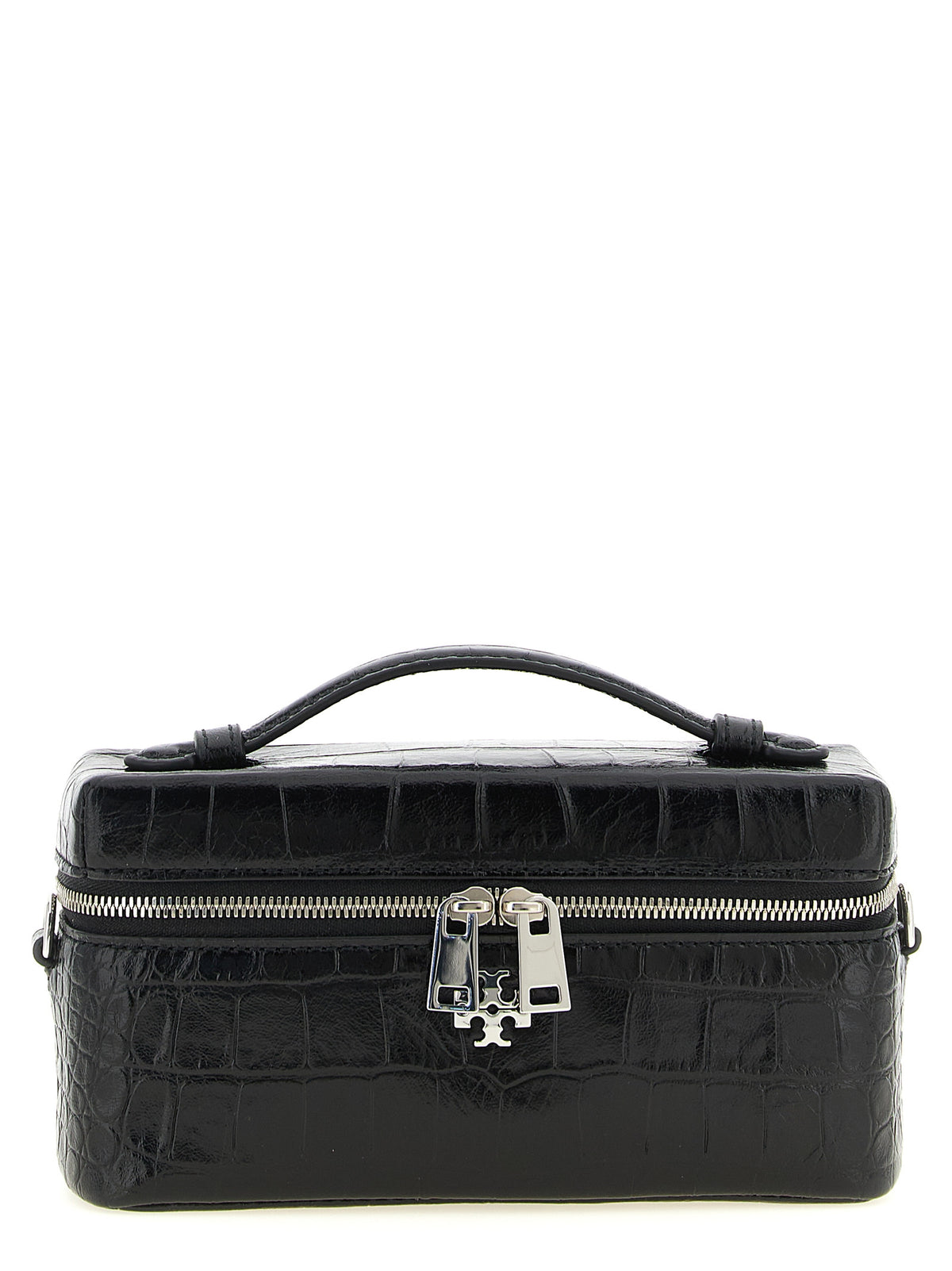 Tory Burch Black Charlie Vanity Case Crossbody Bag